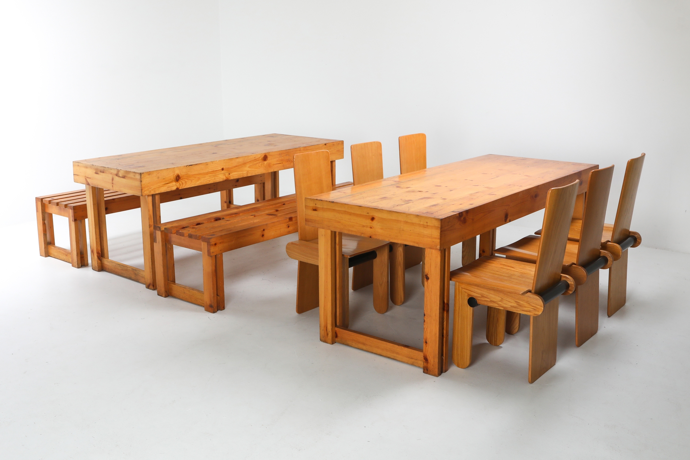 Italian Pine Bench from Old Vinery - 1960s