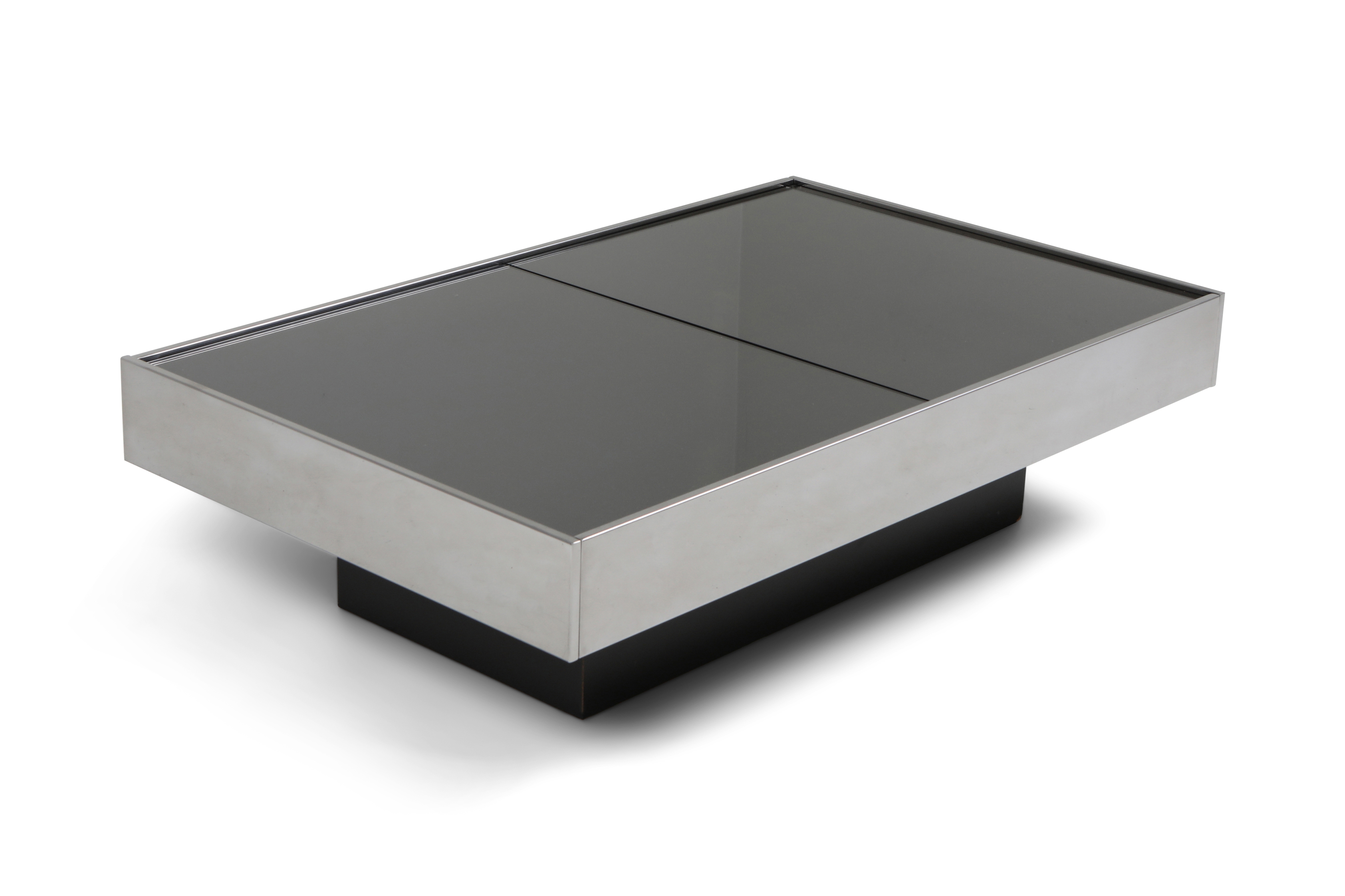 Willy Rizzo Sliding Chrome Coffee Table for Cidue - 1970s