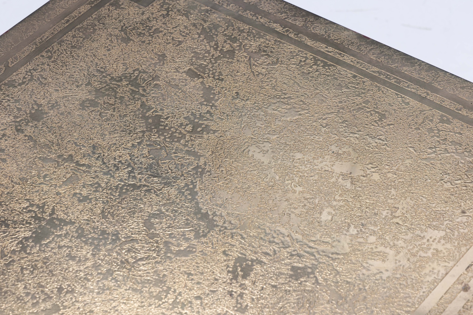 Brass Etched Hollywood Regency Side Tables by Georges Mathias - 1970s
