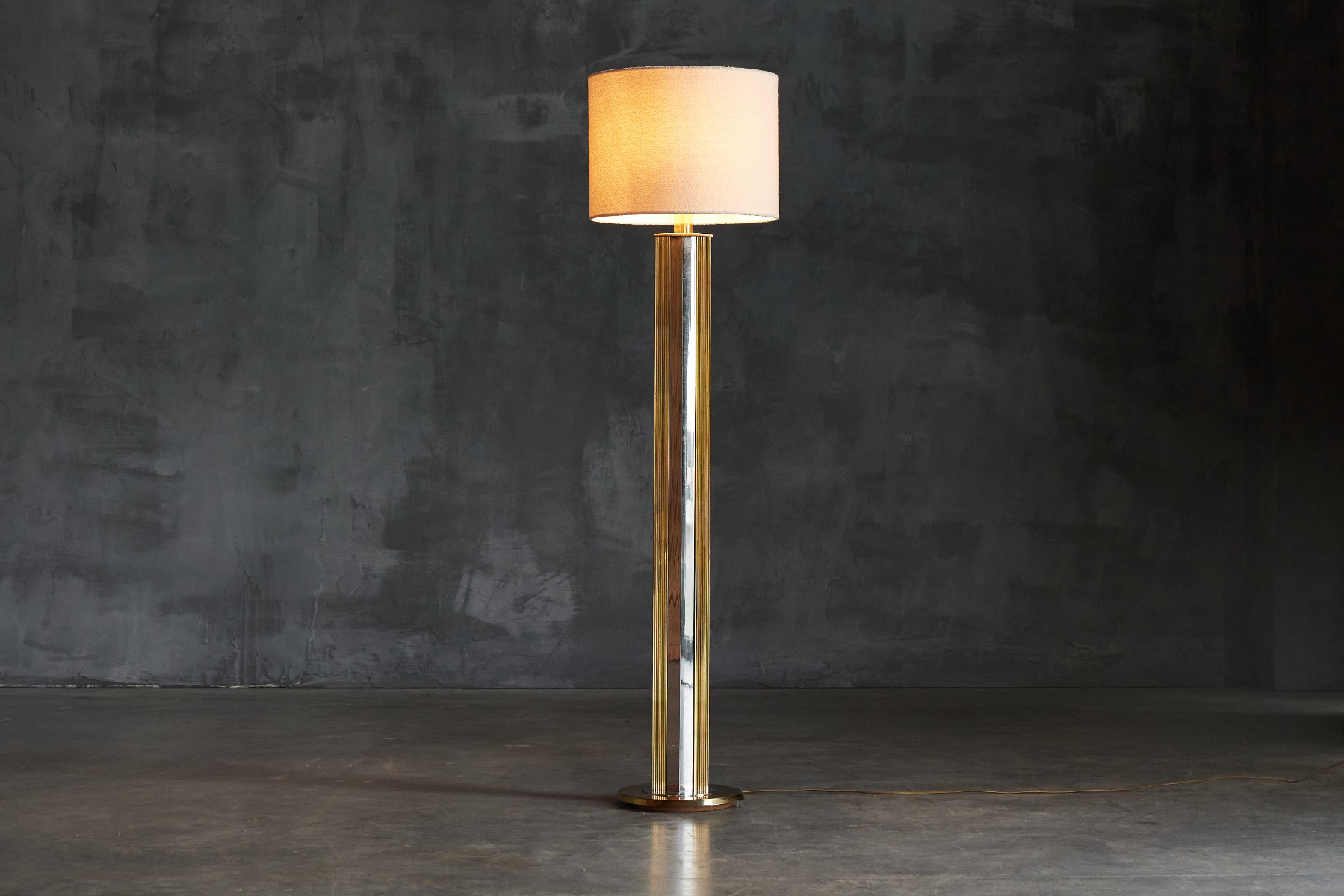 Regency Brass Floor Lamp - 1970s