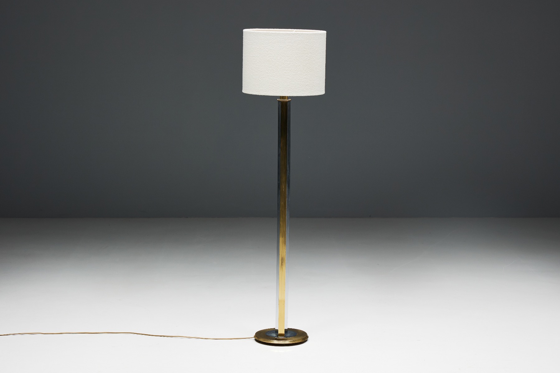 Regency Brass Floor Lamp - 1970s