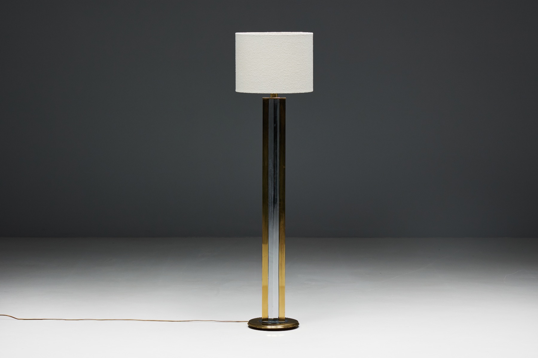 Regency Brass Floor Lamp - 1970s