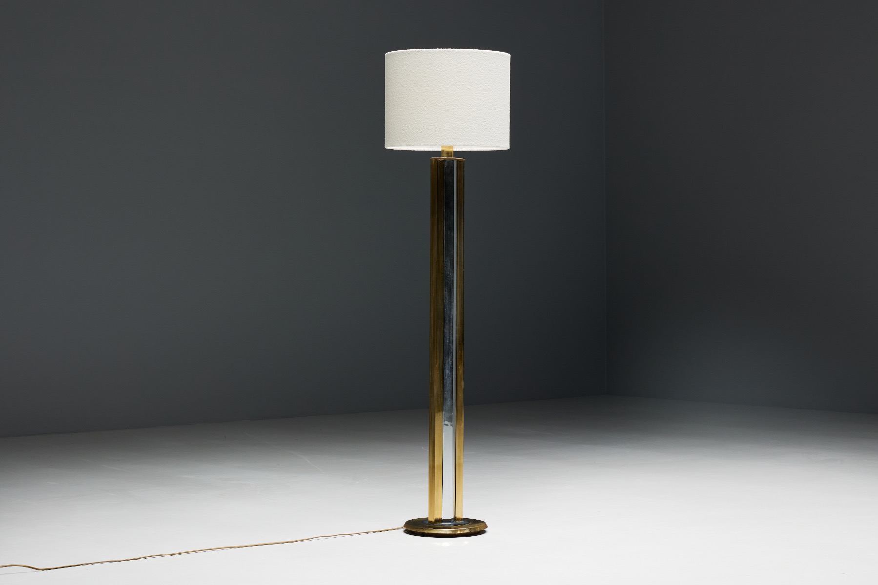 Regency Brass Floor Lamp - 1970s