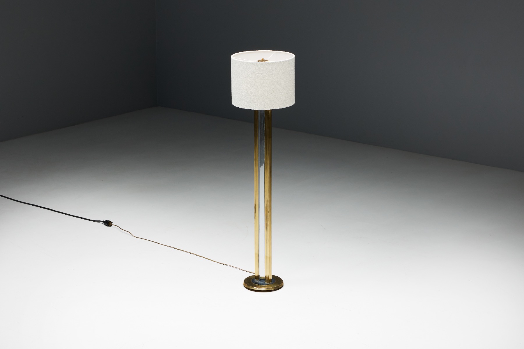 Regency Brass Floor Lamp - 1970s