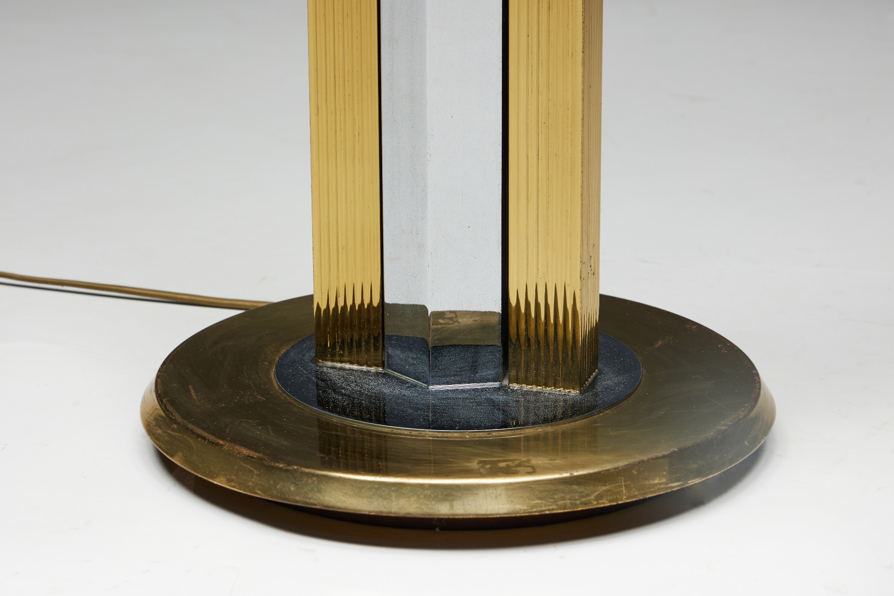 Regency Brass Floor Lamp - 1970s