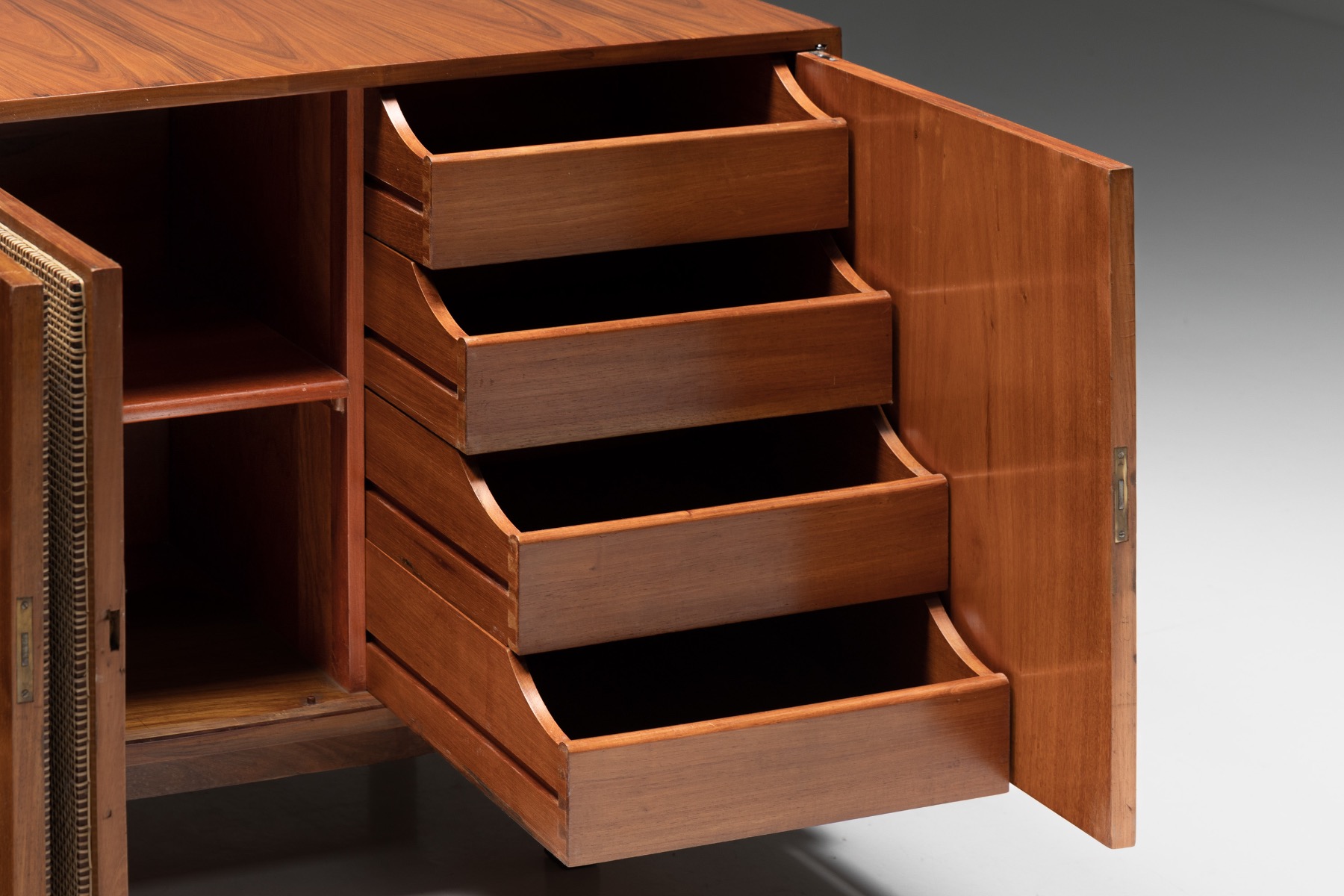 Brazilian Caviuna and Cane Sideboard - 1960s