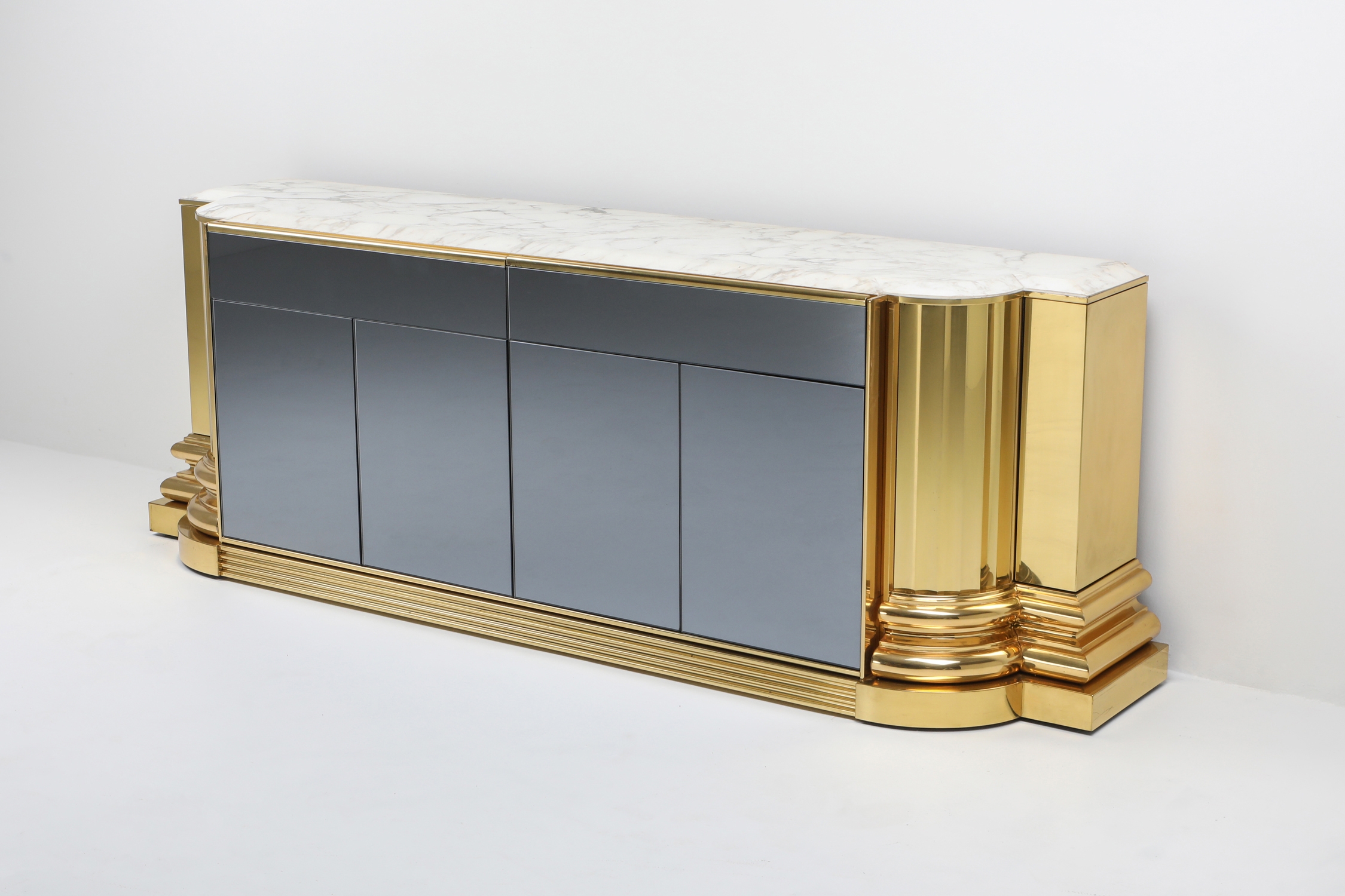 Brass And Marble Credenza by Sandro Petti for Maison Jansen - 1970s