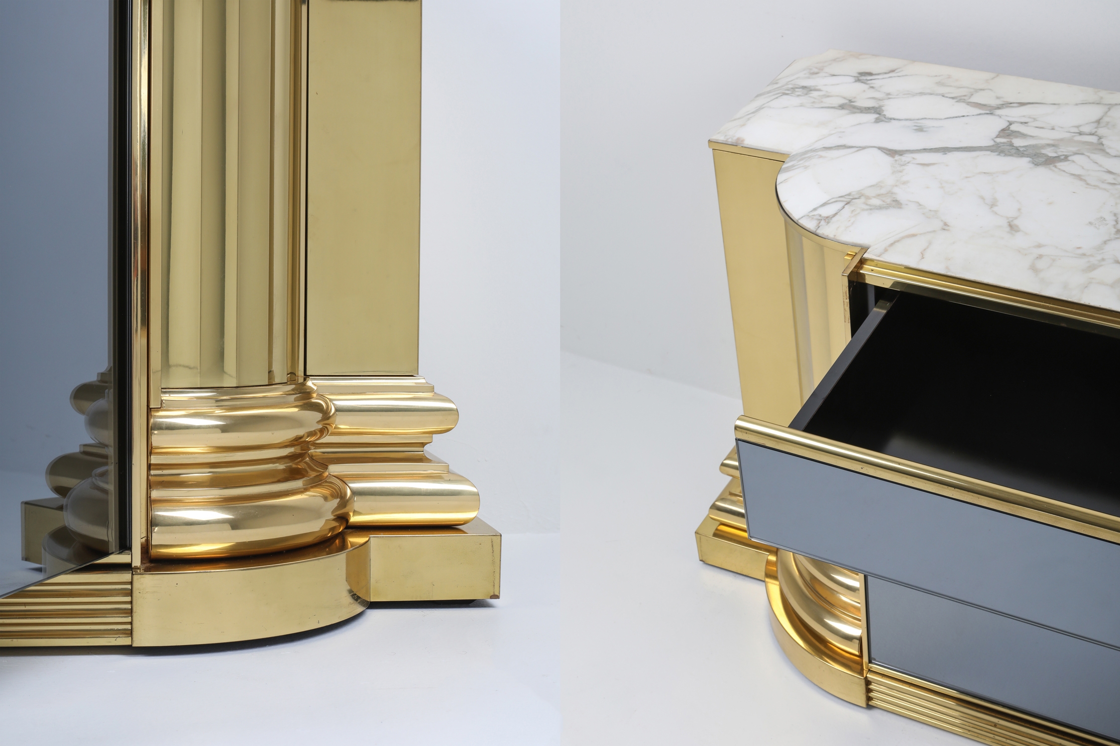 Brass And Marble Credenza by Sandro Petti for Maison Jansen - 1970s