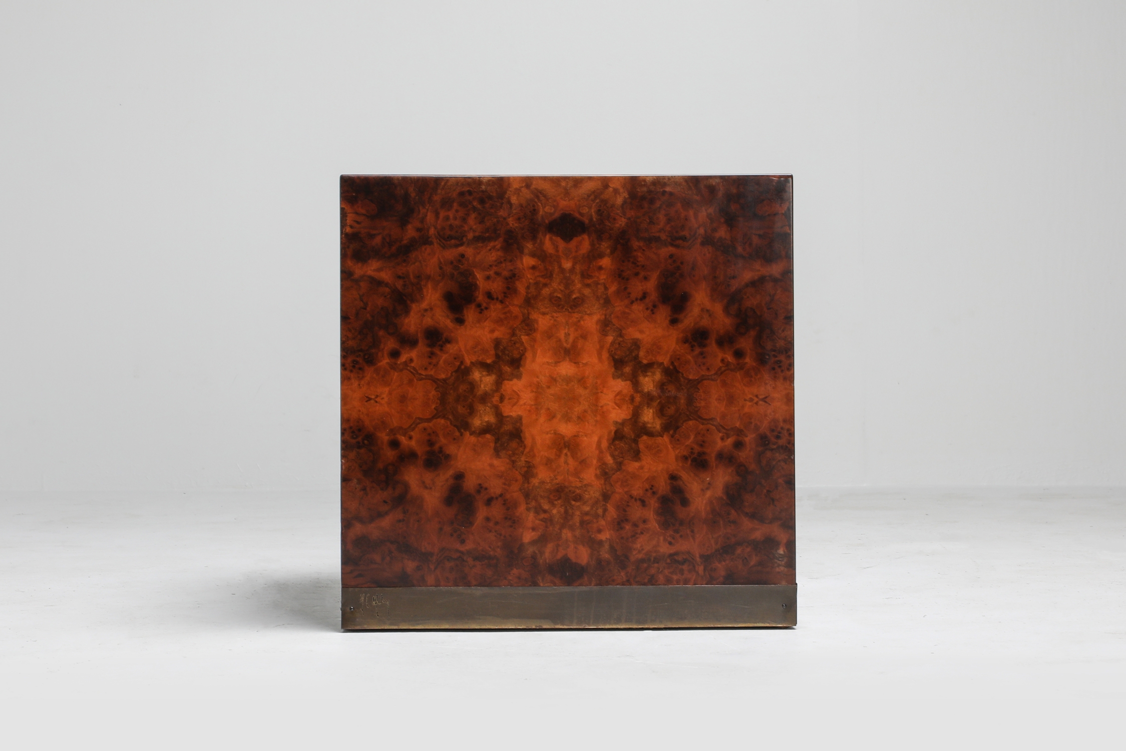 Burl Square Side tables by Jean Claude Mahey - 1970s
