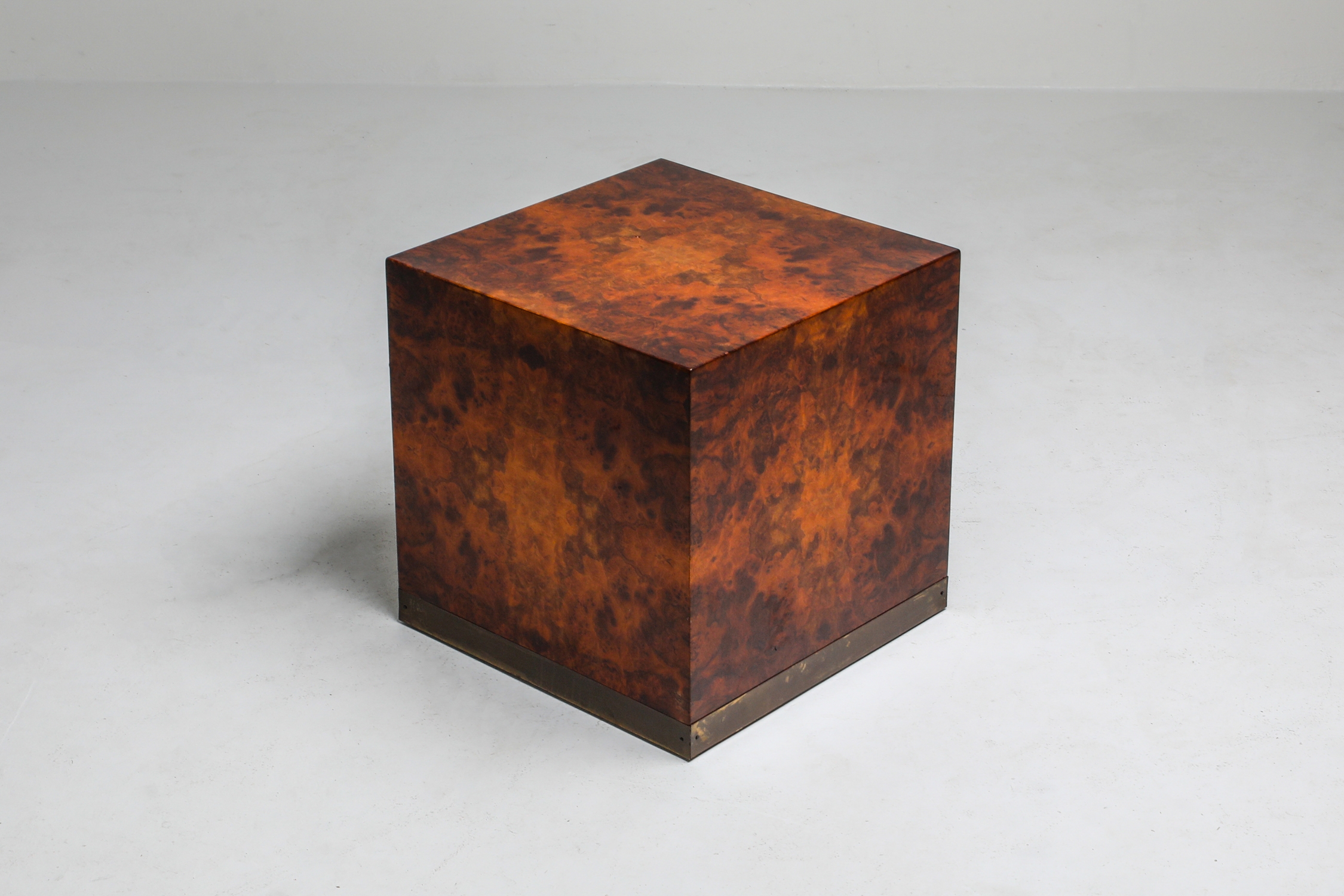 Burl Square Side tables by Jean Claude Mahey - 1970s