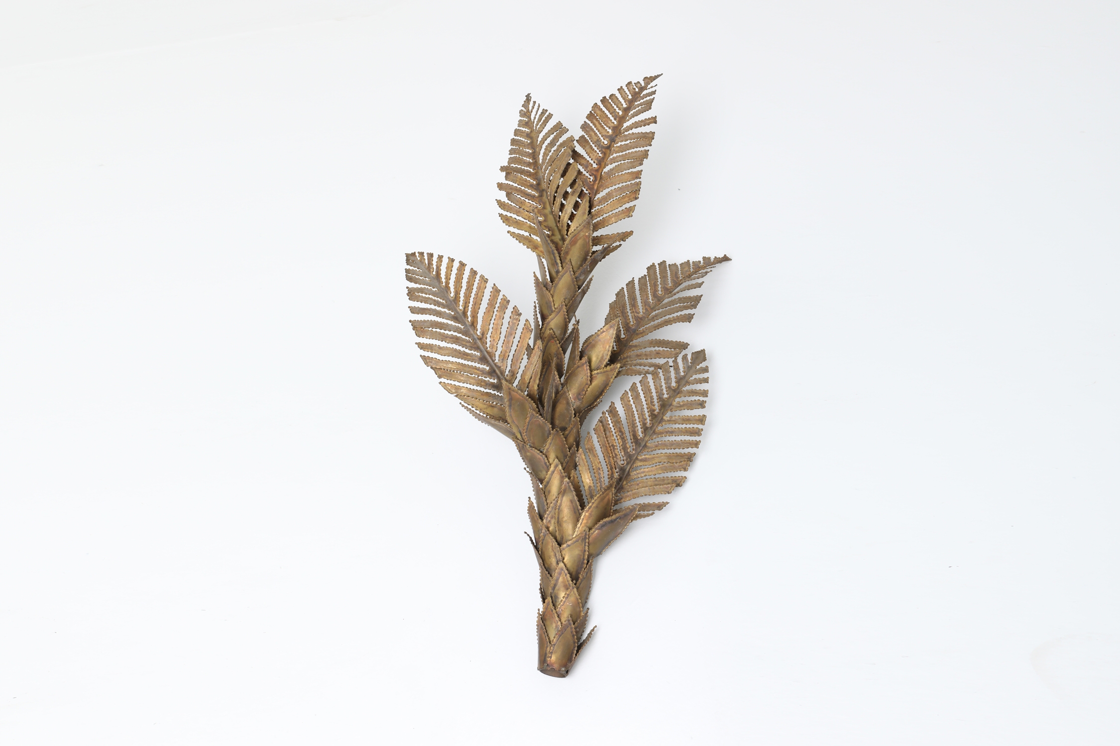 Brass Maison Jansen Palm Tree Wall Sconce - 1970s