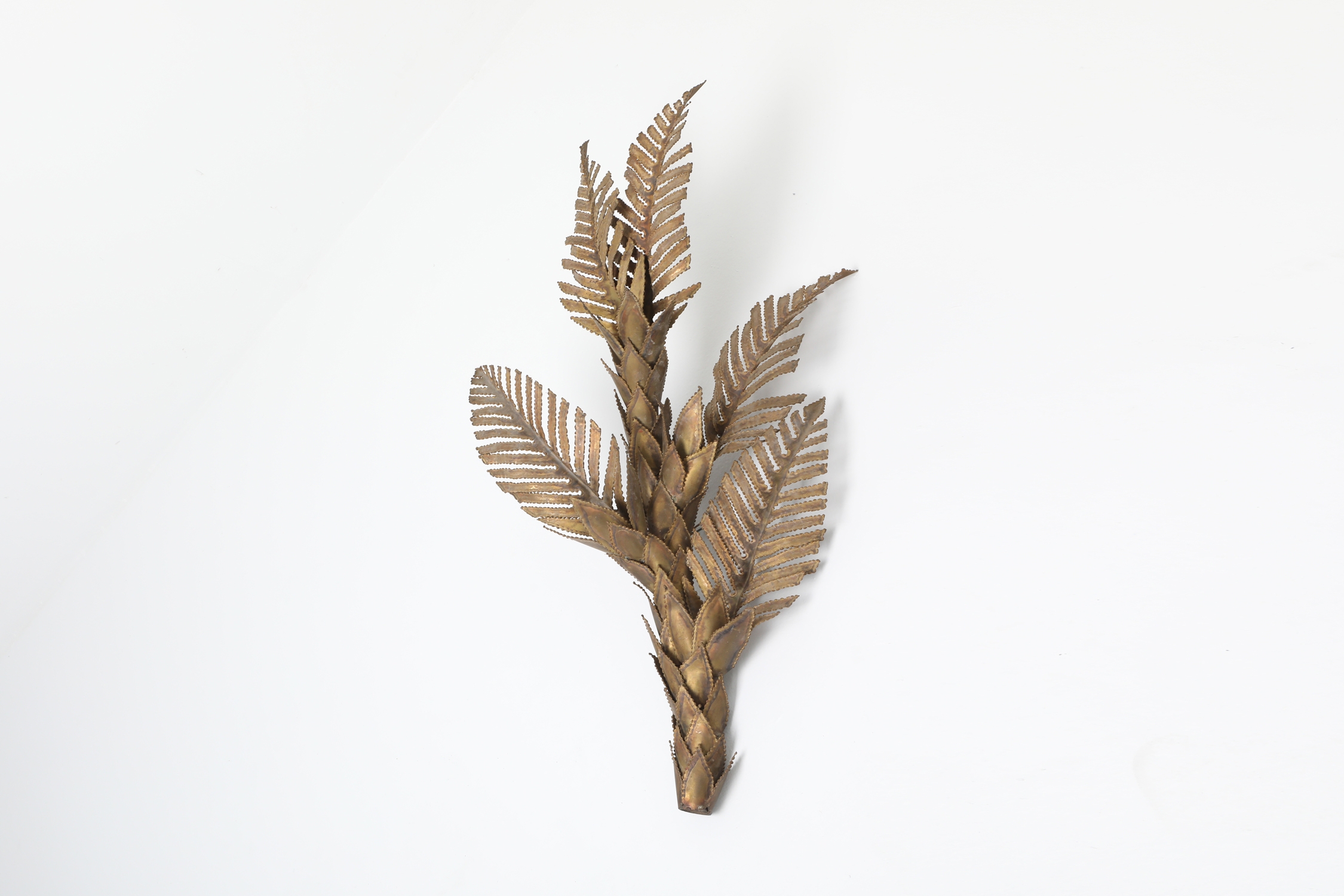 Brass Maison Jansen Palm Tree Wall Sconce - 1970s