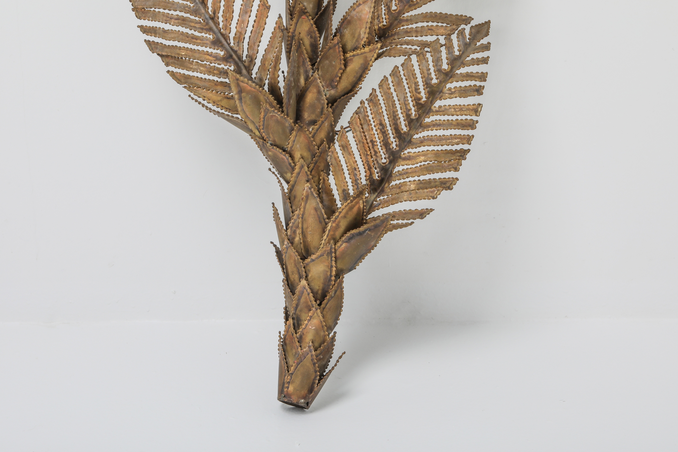 Brass Maison Jansen Palm Tree Wall Sconce - 1970s