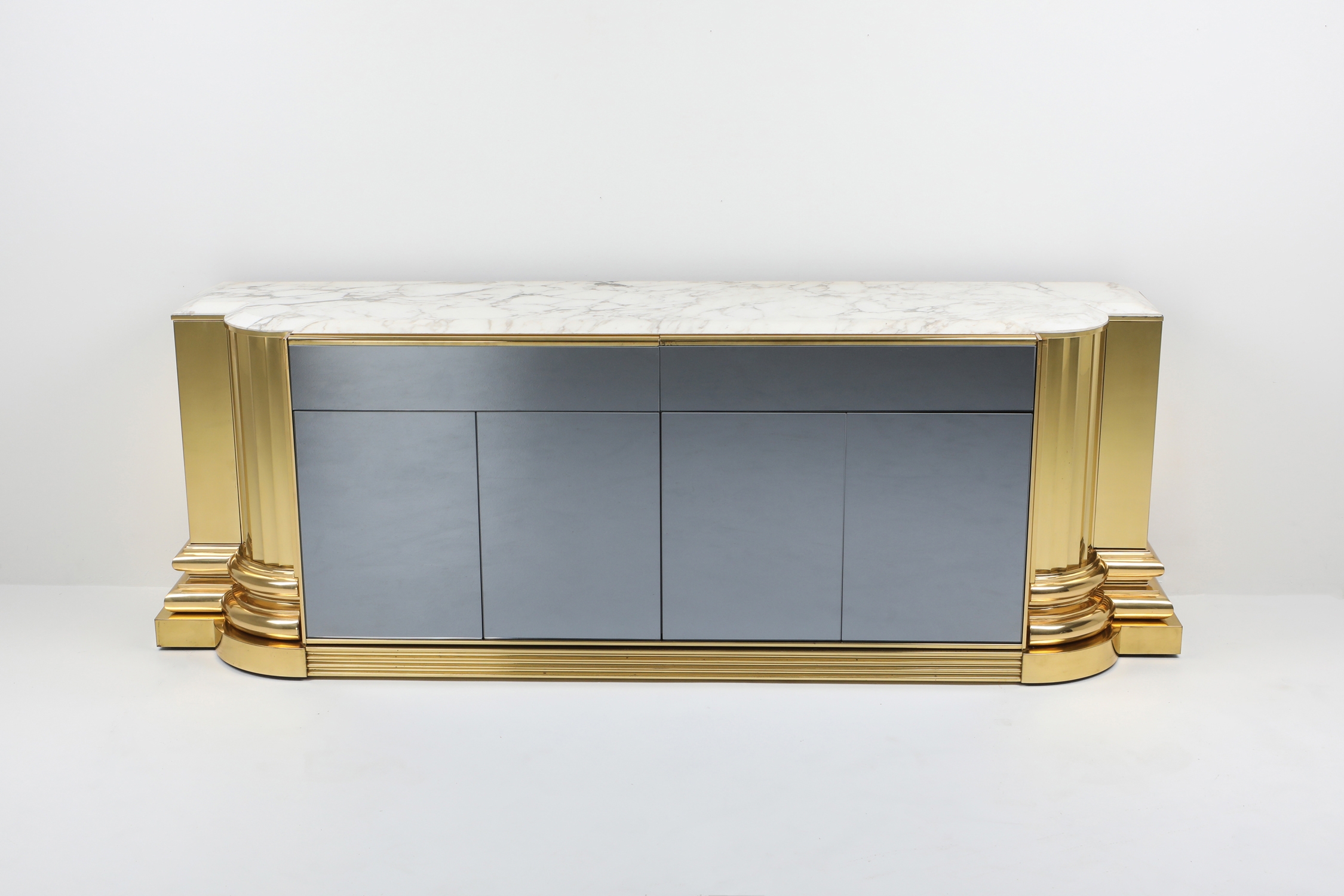 Brass And Marble Credenza by Sandro Petti for Maison Jansen - 1970s