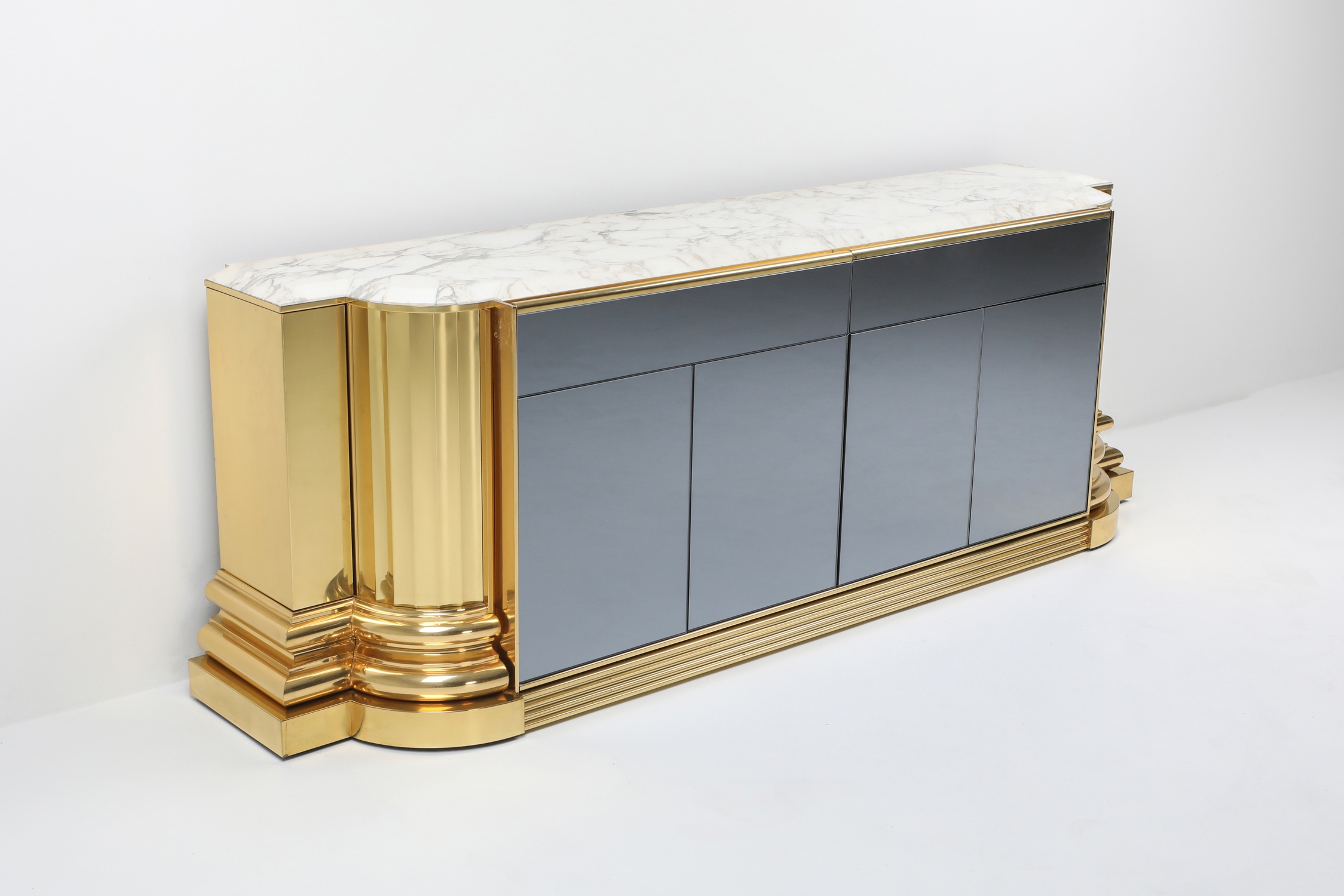 Brass And Marble Credenza by Sandro Petti for Maison Jansen - 1970s