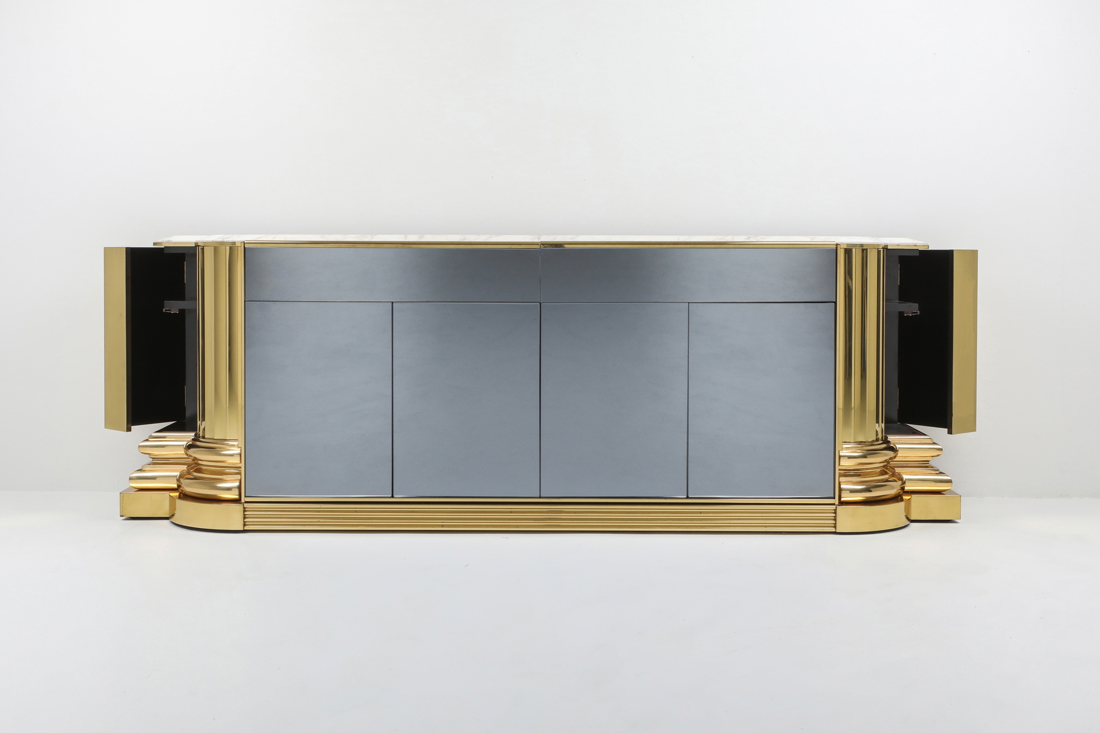 Brass And Marble Credenza by Sandro Petti for Maison Jansen - 1970s