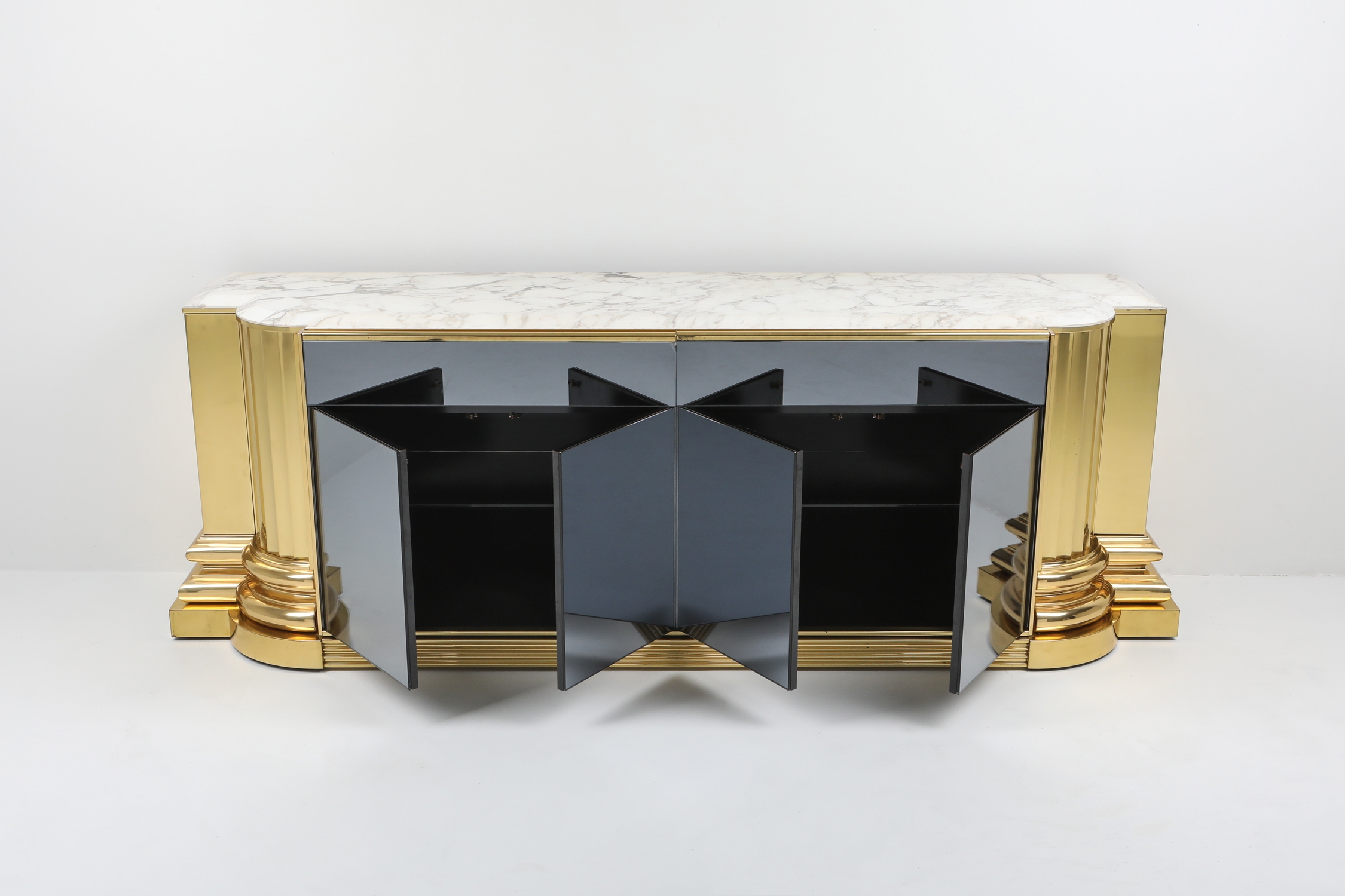 Brass And Marble Credenza by Sandro Petti for Maison Jansen - 1970s