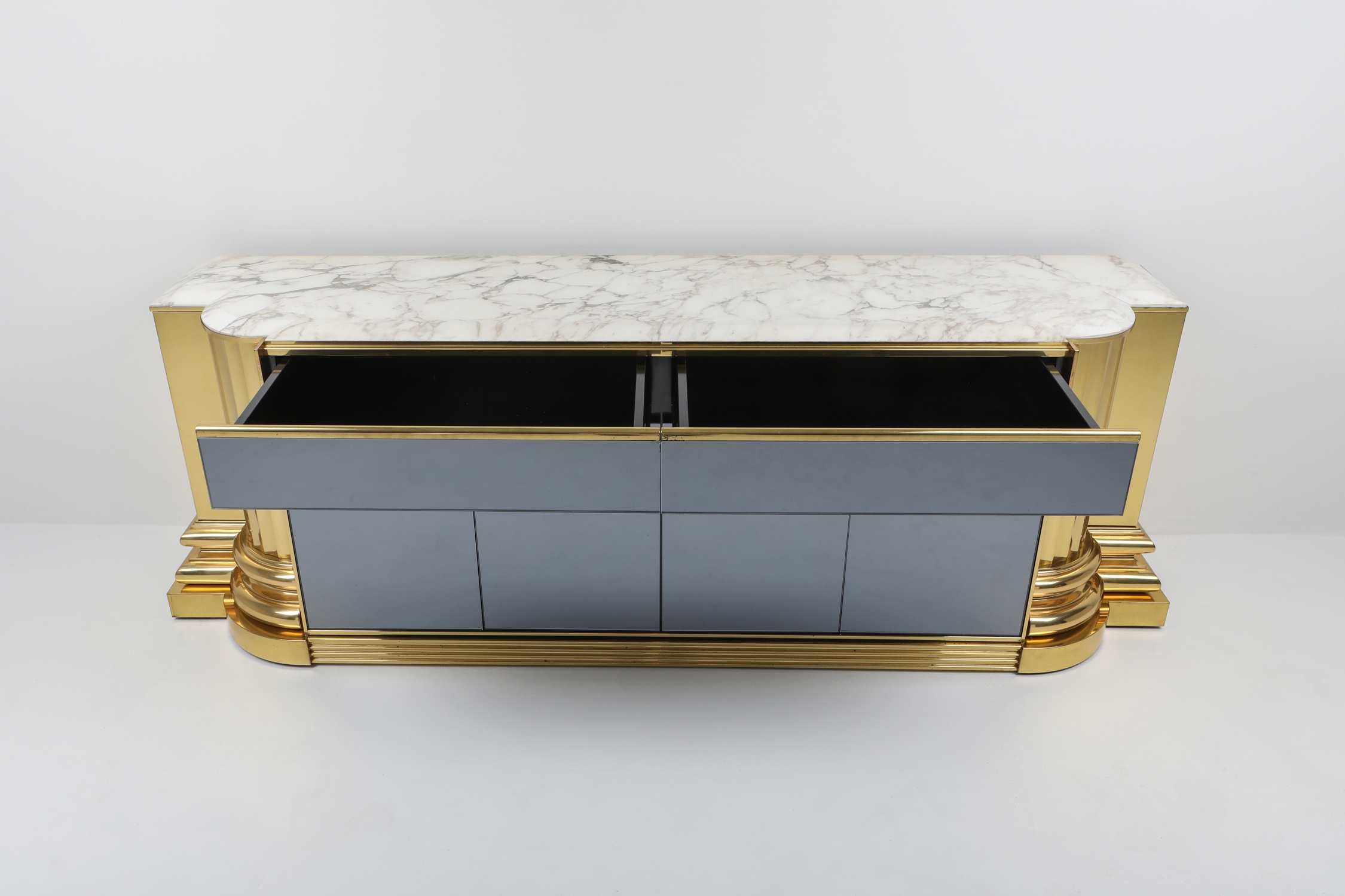 Brass And Marble Credenza by Sandro Petti for Maison Jansen - 1970s