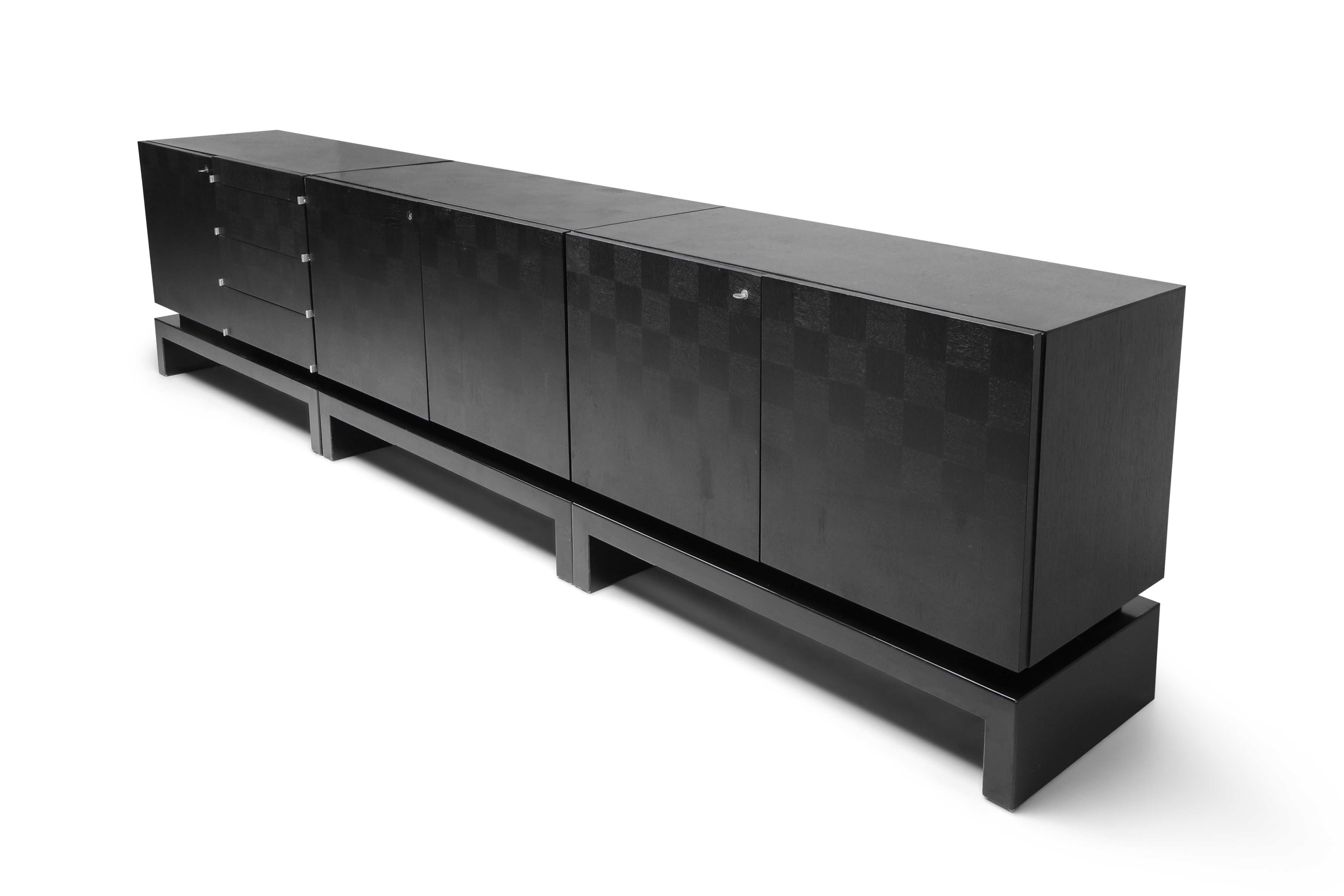 Black Sectional Credenza by De Coene - 1970s