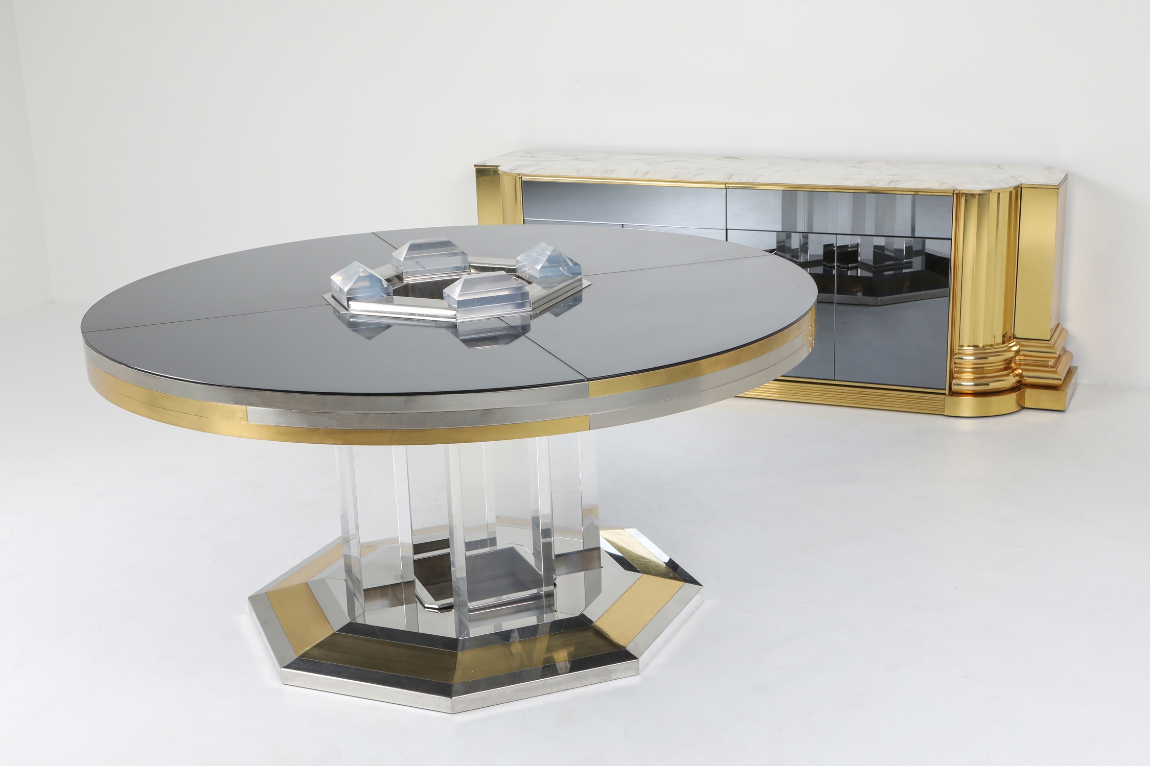 Brass And Marble Credenza by Sandro Petti for Maison Jansen - 1970s