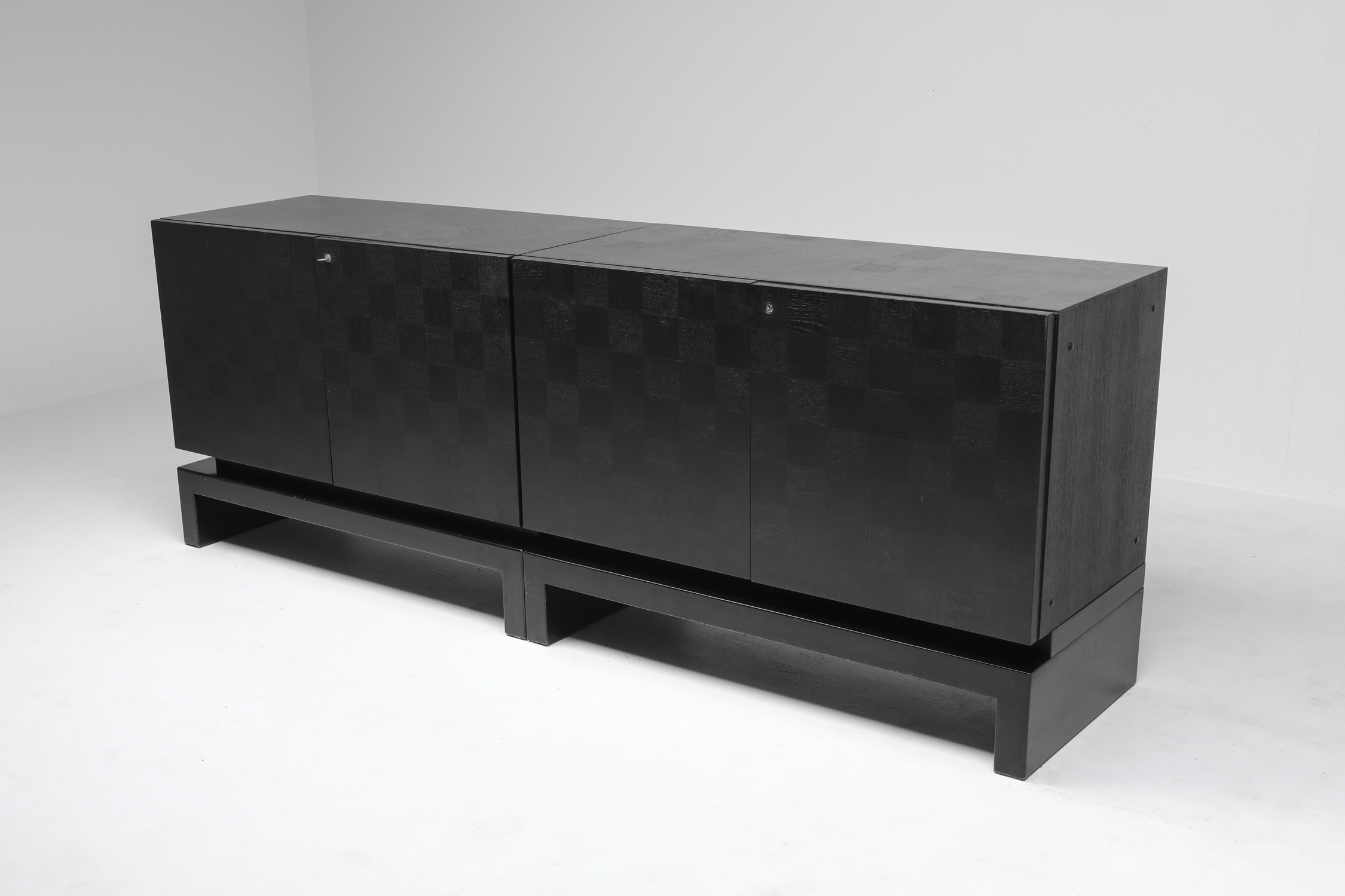 Black Sectional Credenza by De Coene - 1970s