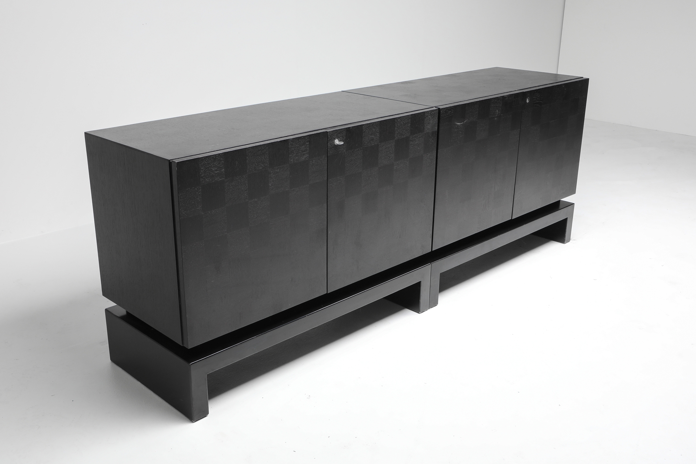 Black Sectional Credenza by De Coene - 1970s