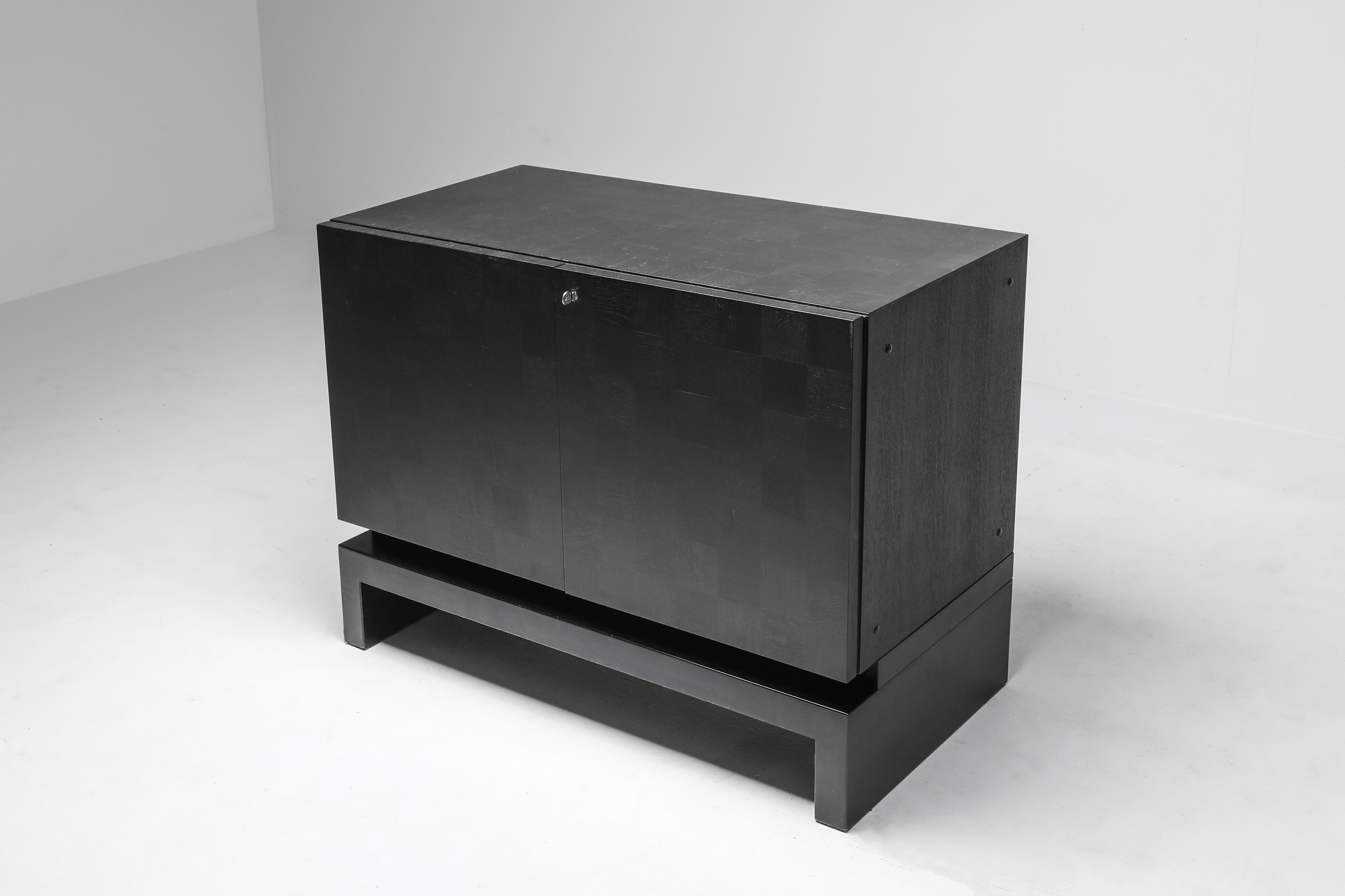 Black Sectional Credenza by De Coene - 1970s