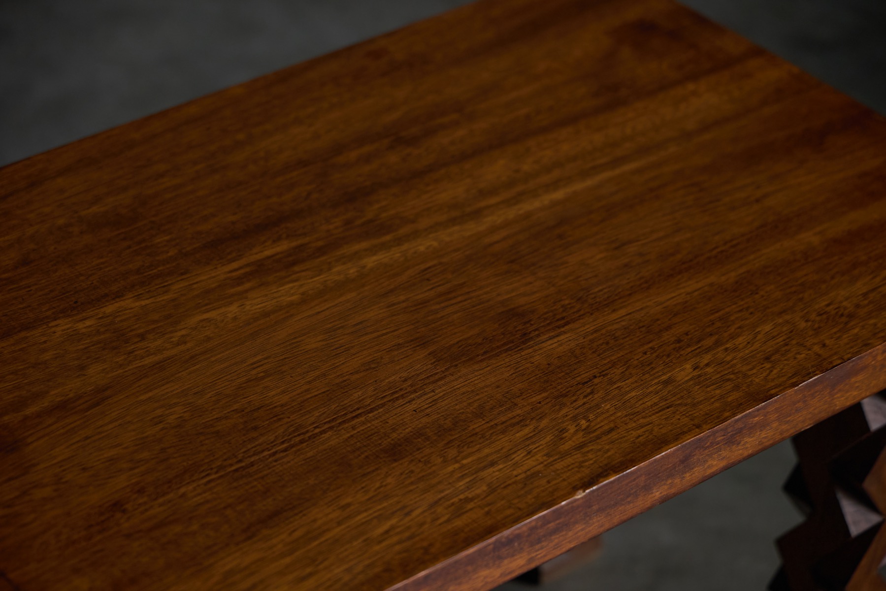 Brutalist Carved Wood Side Table, France - 1960s