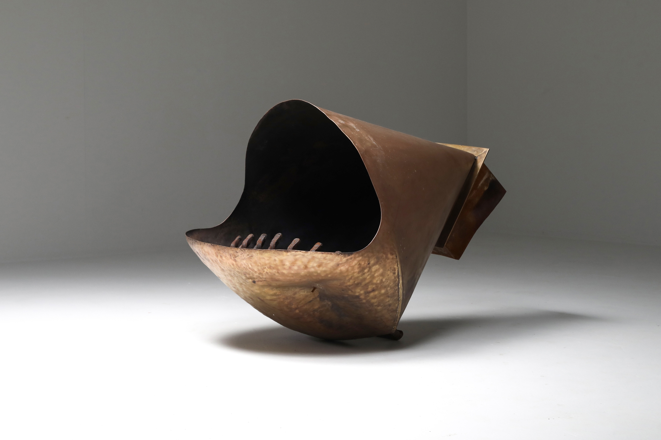 Walter De Buck Brass Fireplace - 1960s