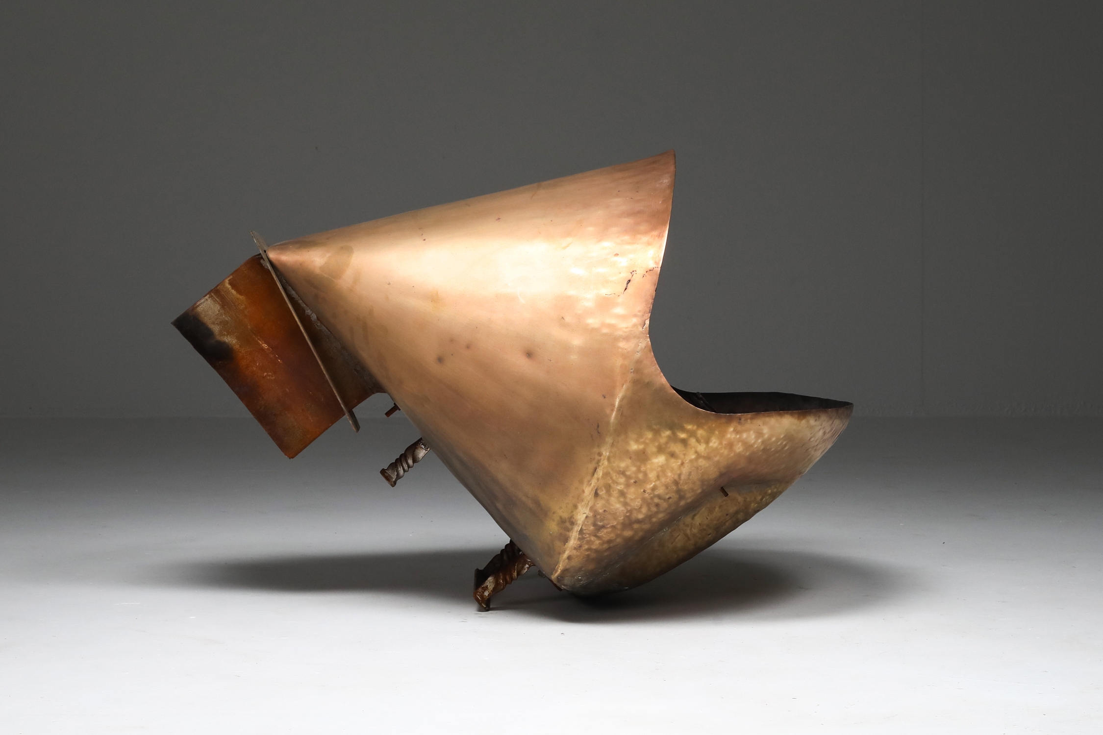 Walter De Buck Brass Fireplace - 1960s