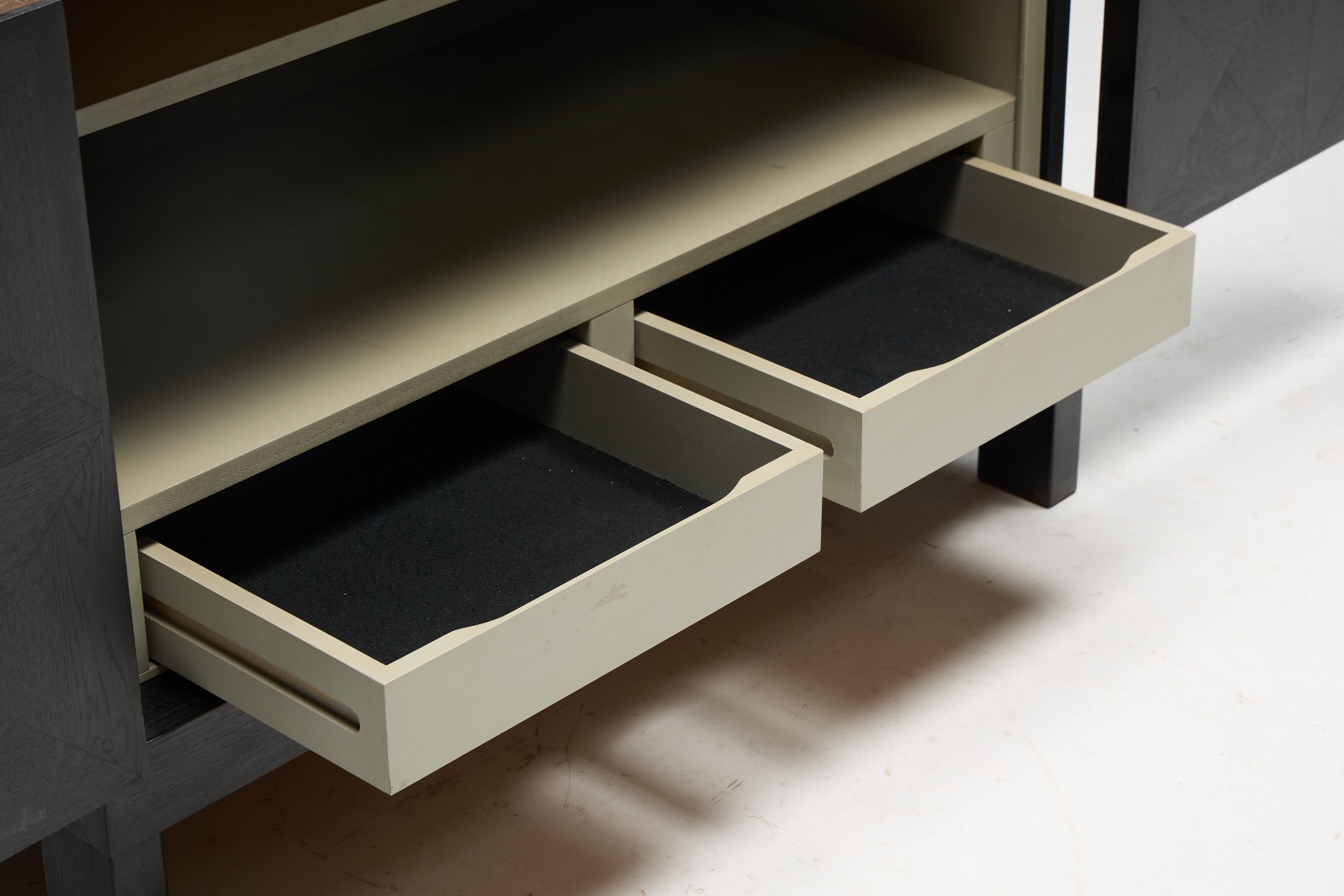 Brutalist De Coene Cabinet in Stained Oak - 1970s