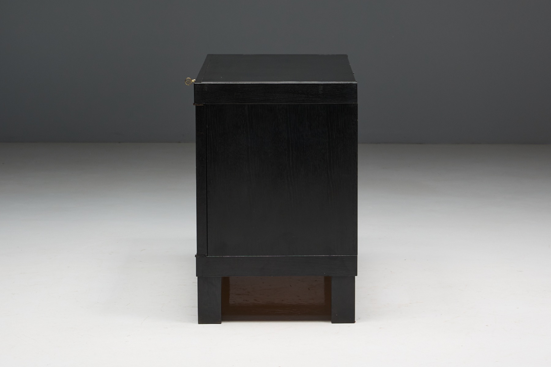 Brutalist De Coene Cabinet in Stained Oak - 1970s