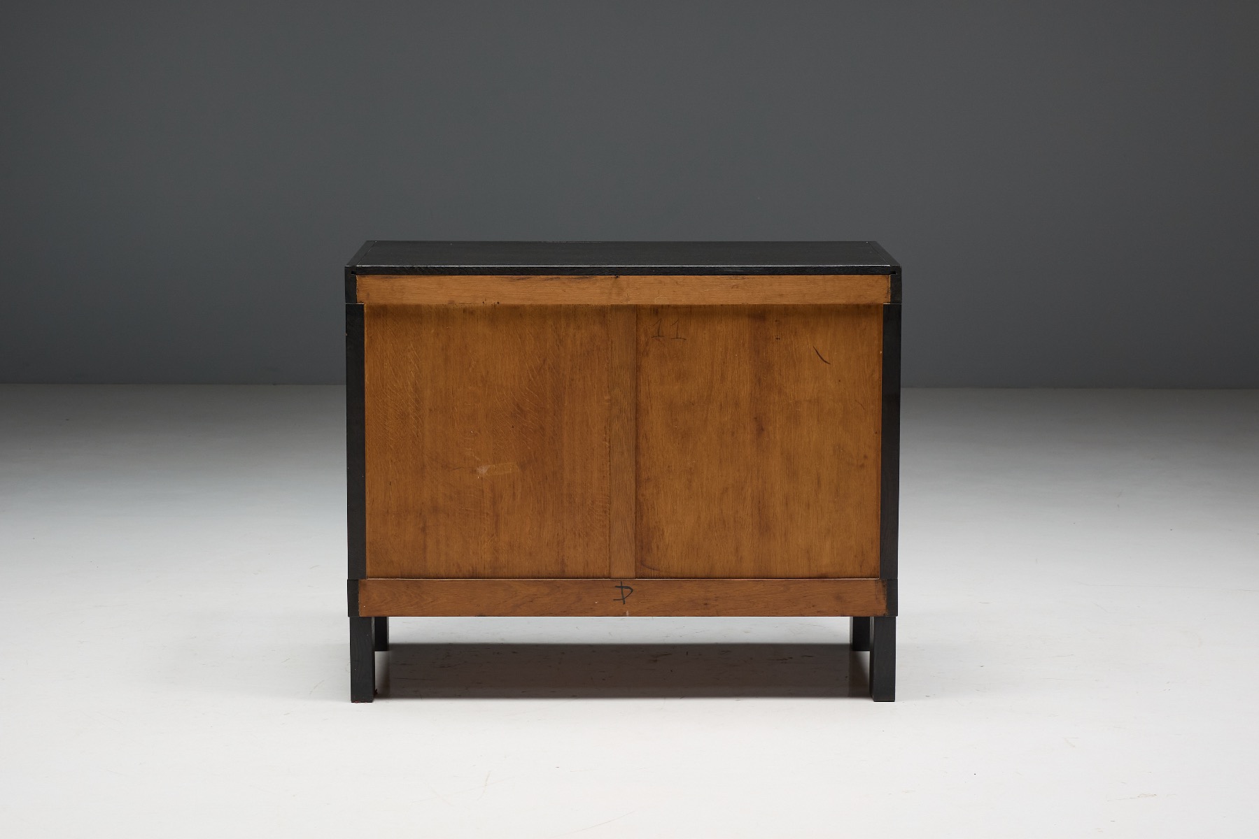 Brutalist De Coene Cabinet in Stained Oak - 1970s