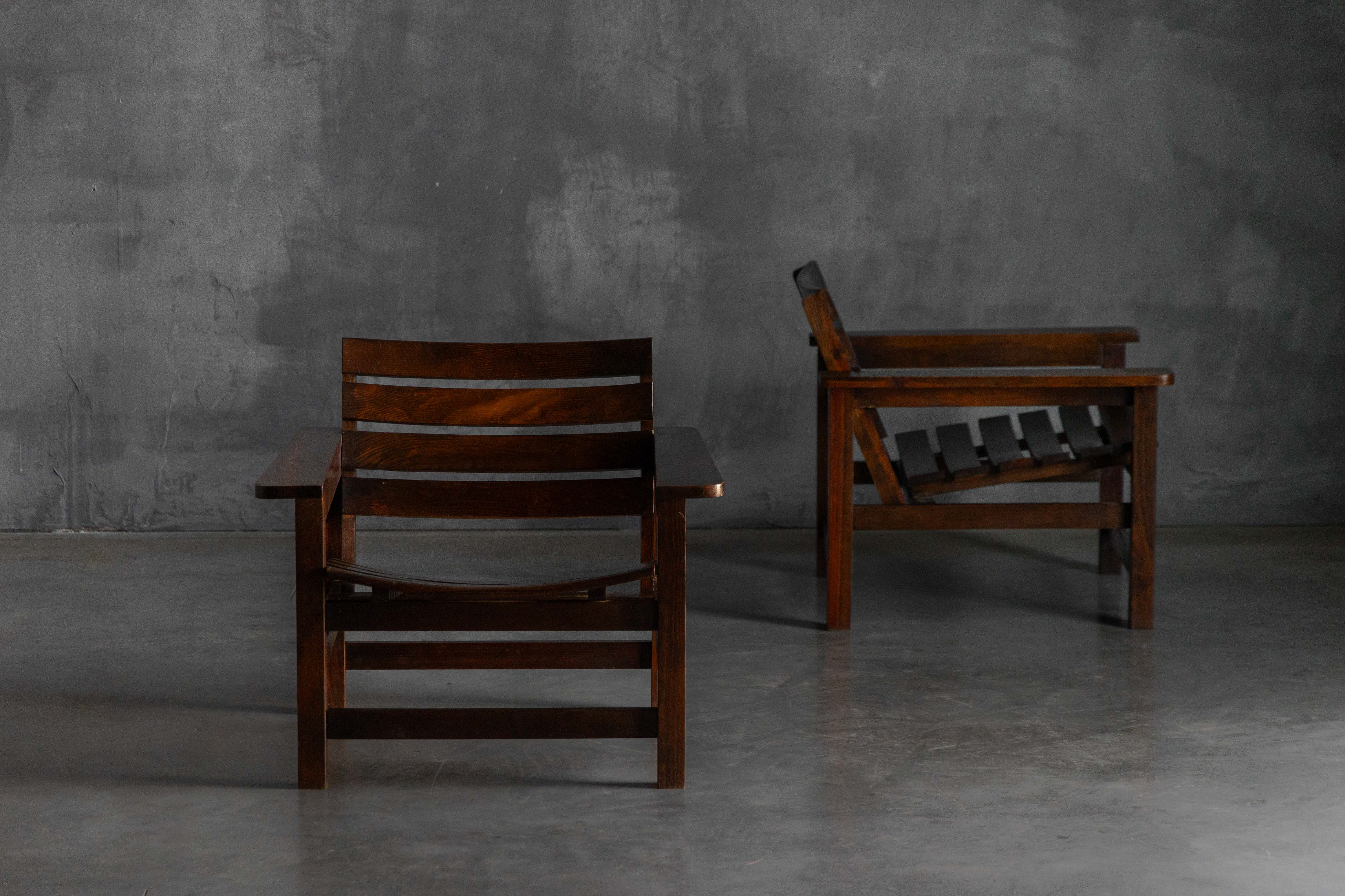 Brutalist Lounge Chairs, France - 1970s