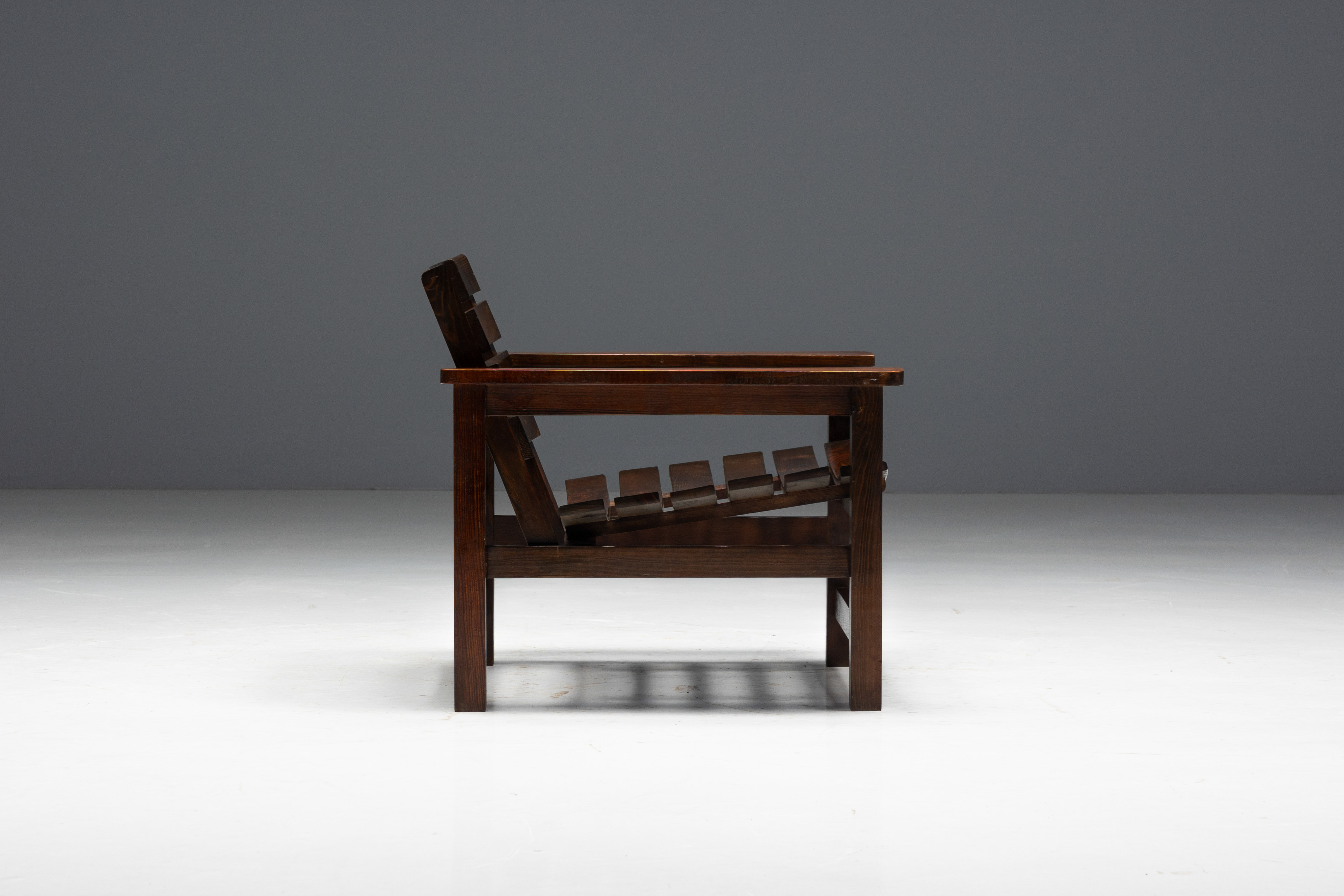 Brutalist Lounge Chairs, France - 1970s