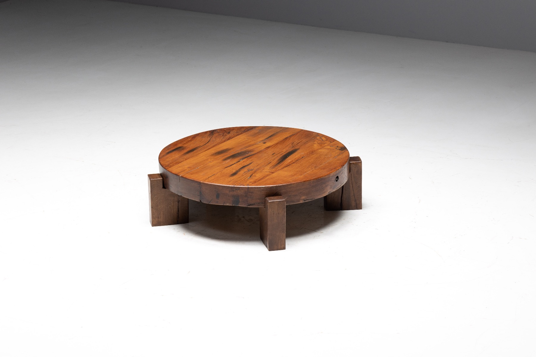 Brutalist Round Coffee Table - 1950s
