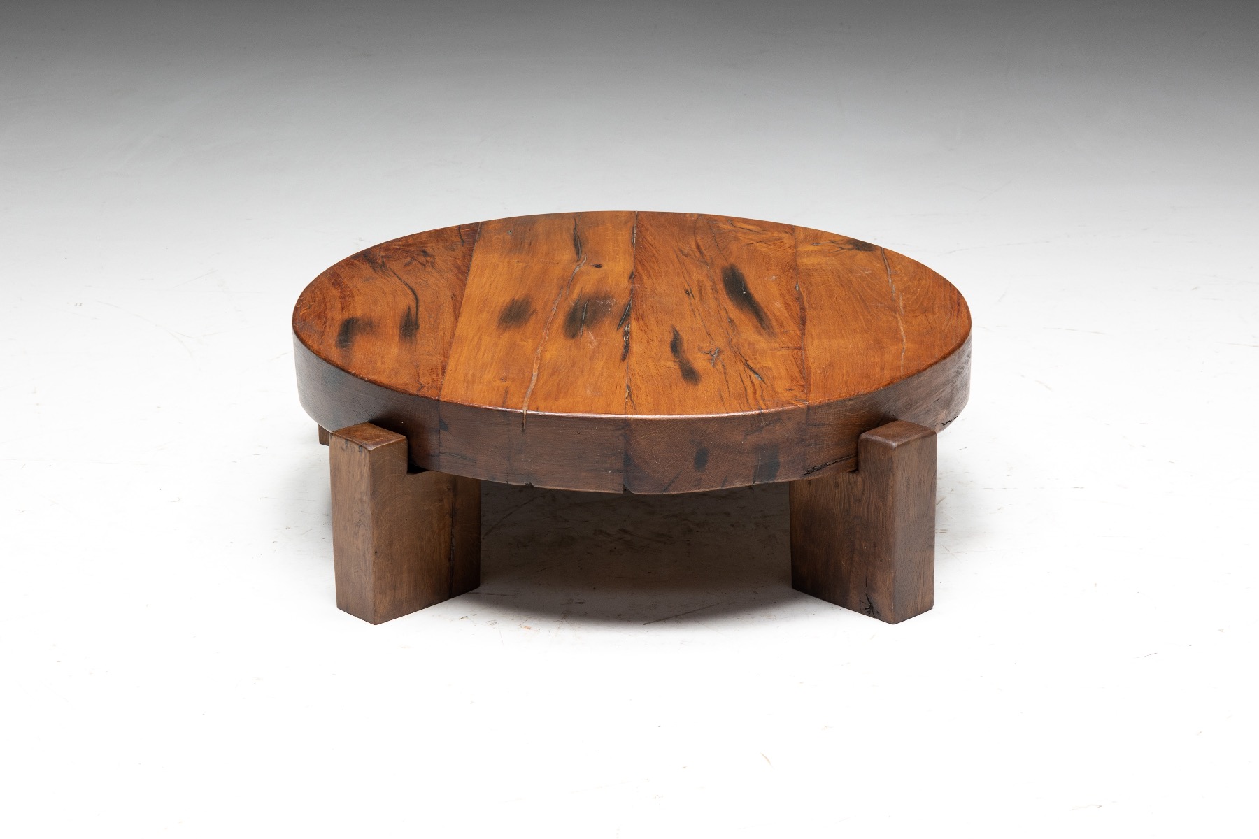 Brutalist Round Coffee Table - 1950s
