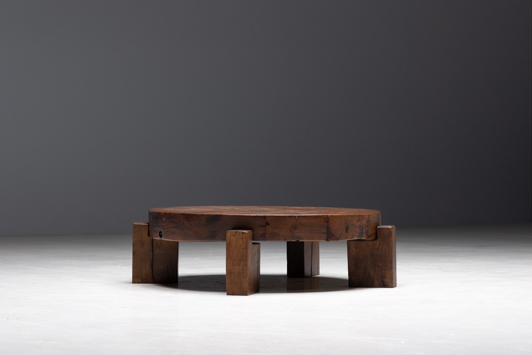Brutalist Round Coffee Table - 1950s