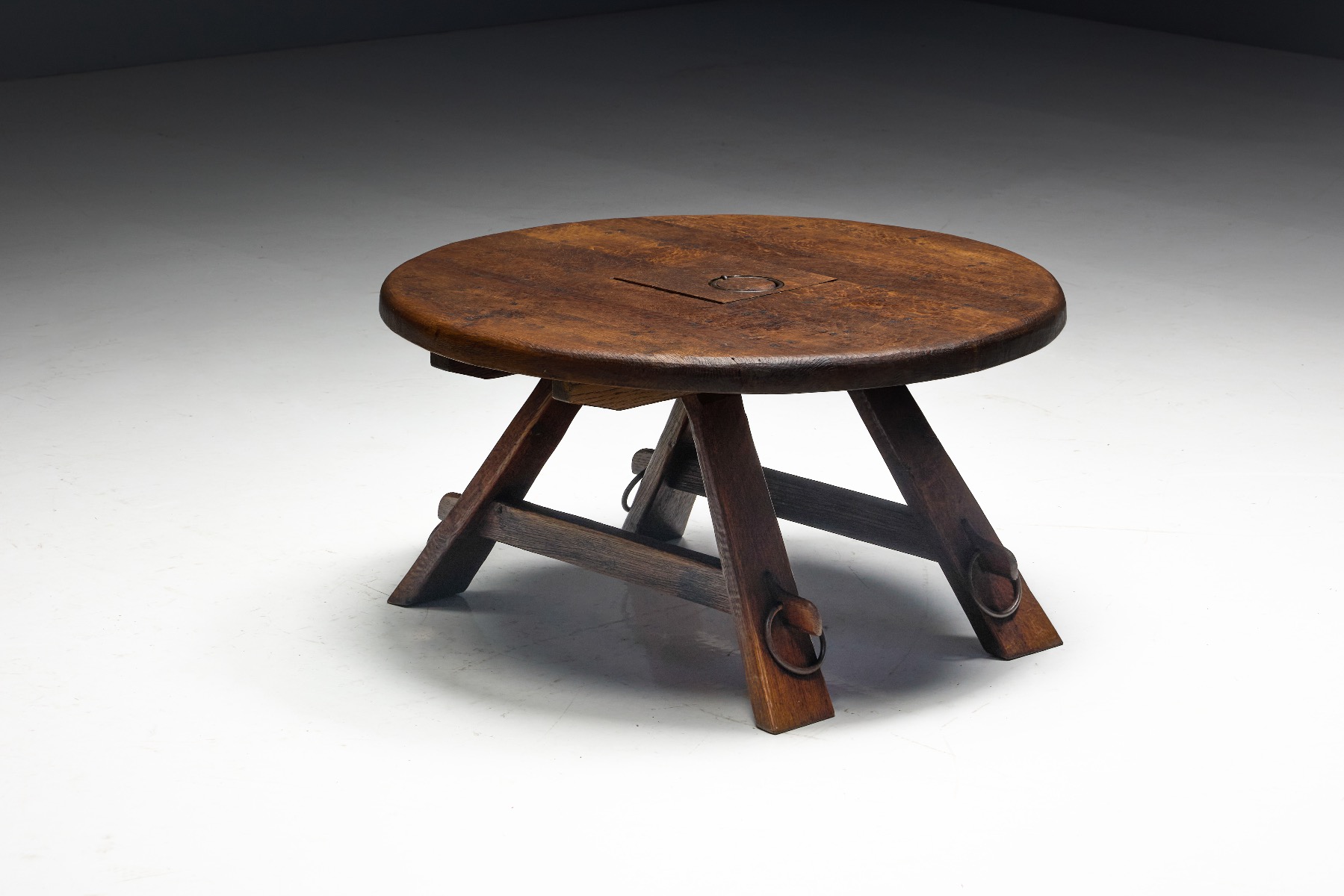 Brutalist Round Coffee Table - 1960s