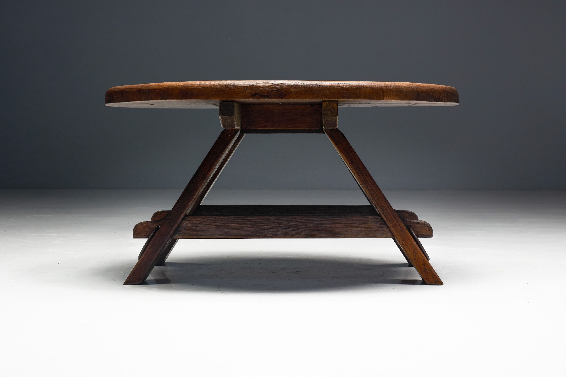 Brutalist Round Coffee Table - 1960s