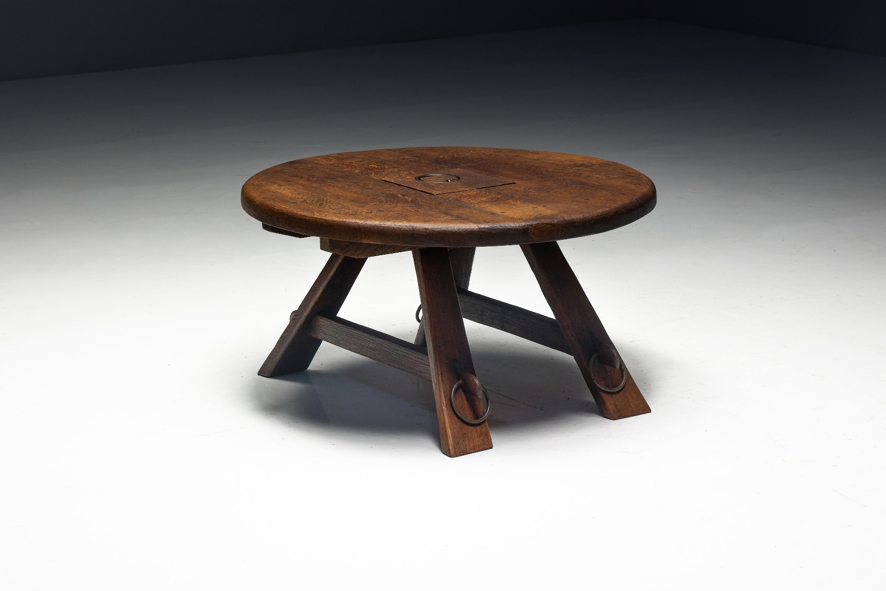 Brutalist Round Coffee Table - 1960s