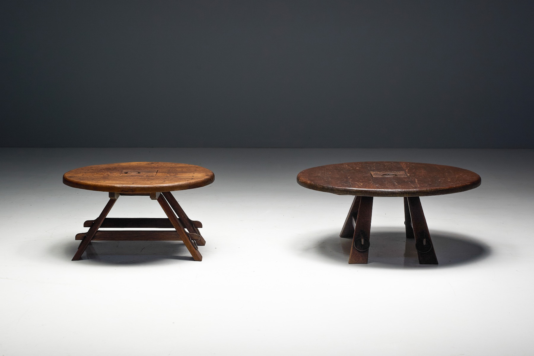 Brutalist Round Coffee Table - 1960s