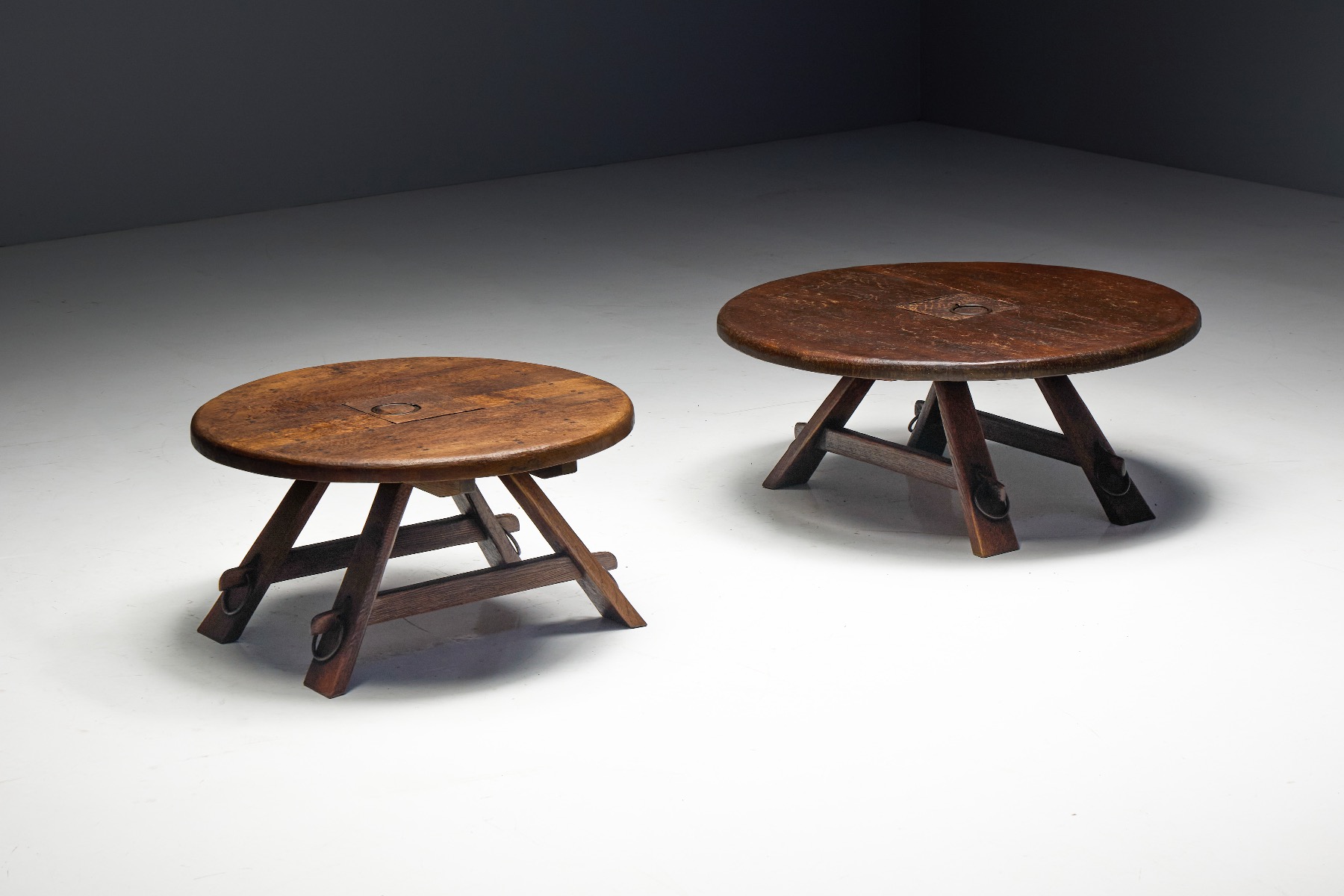 Brutalist Round Coffee Table - 1960s