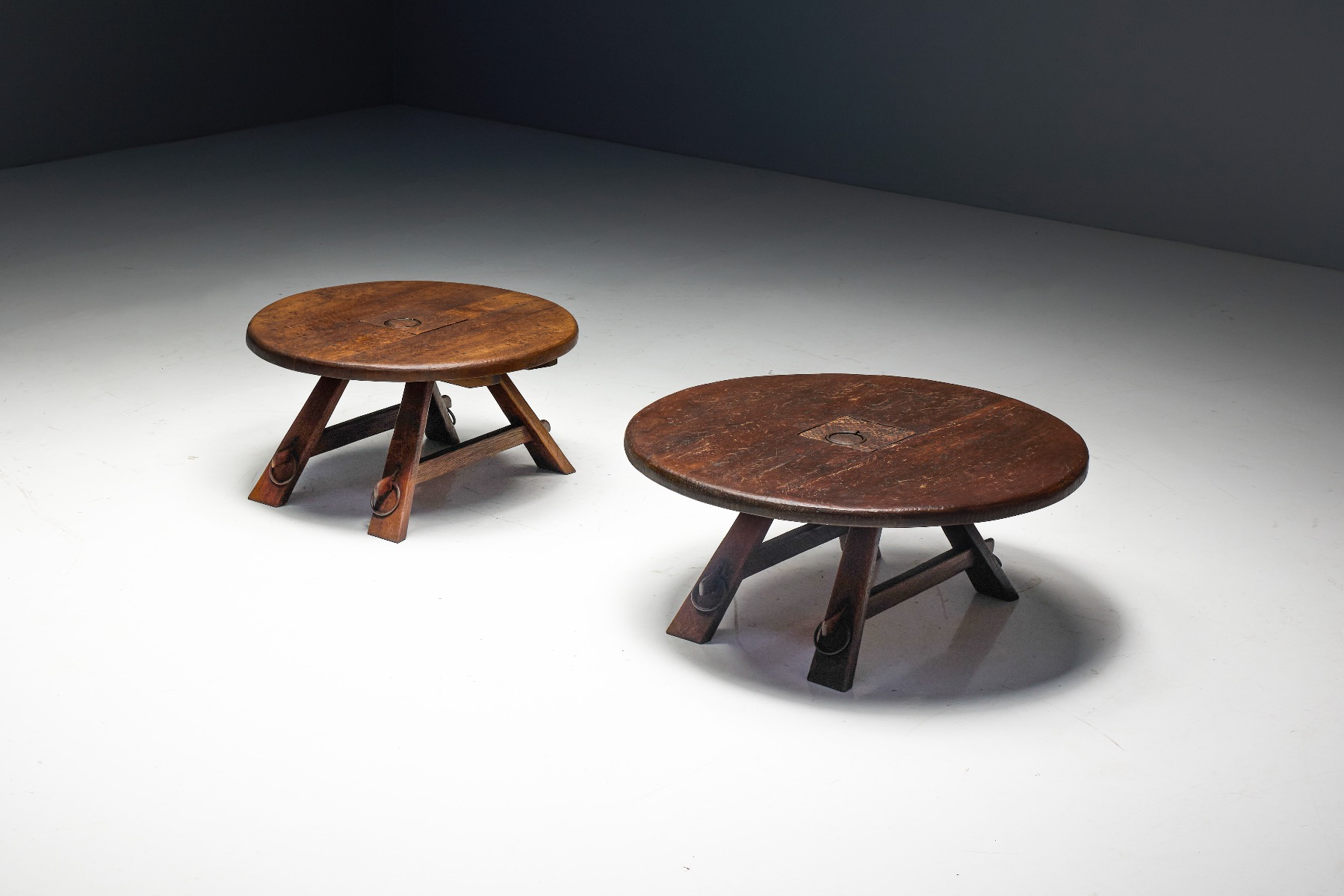 Brutalist Round Coffee Table - 1960s