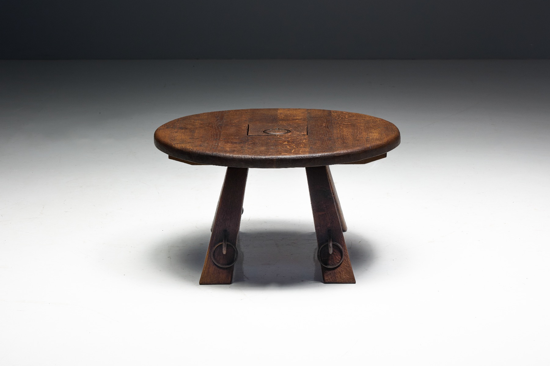 Brutalist Round Coffee Table - 1960s