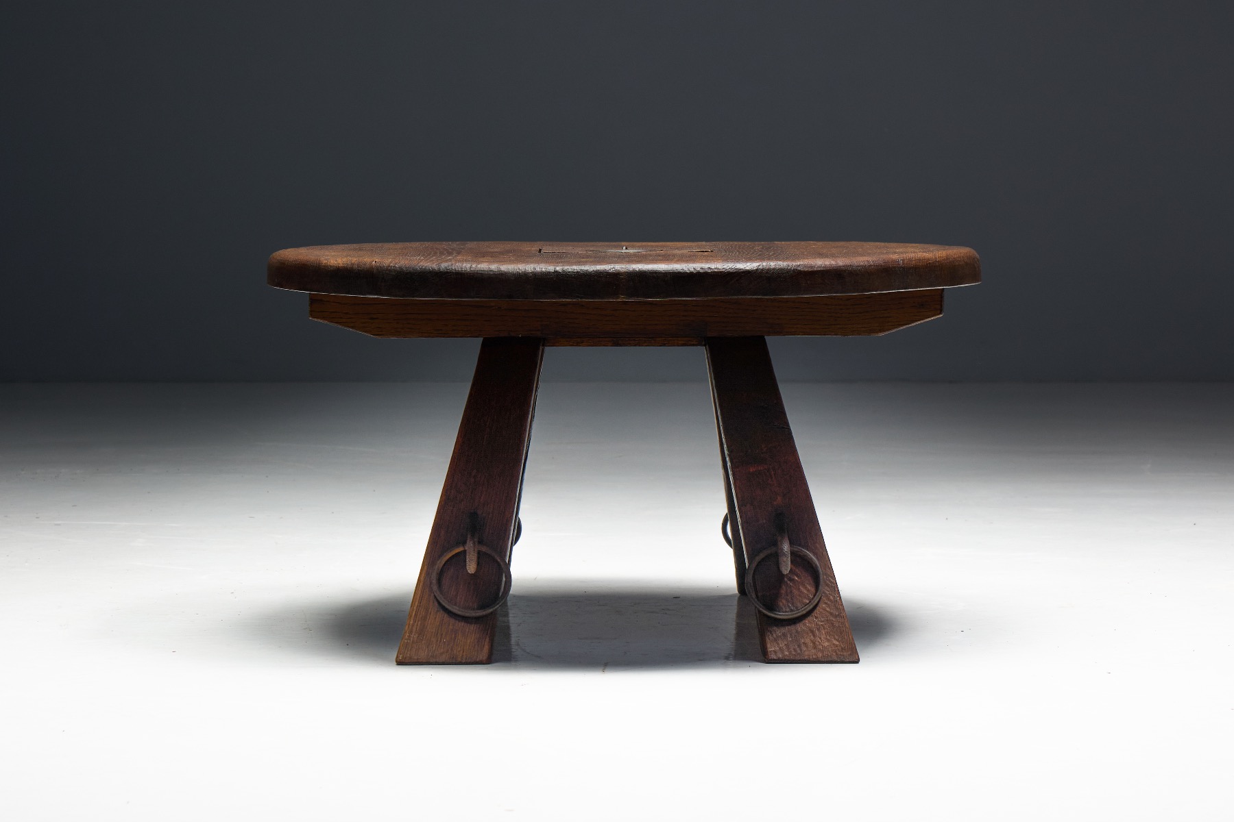 Brutalist Round Coffee Table - 1960s