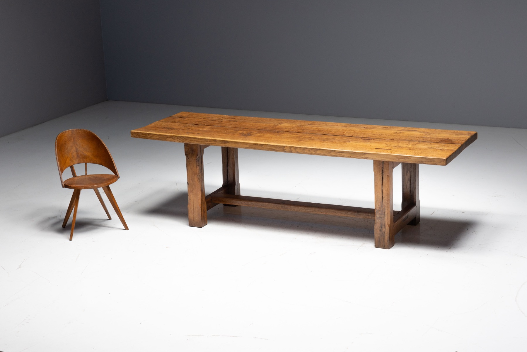 Brutalist Rustic Dining Table, France - Mid-20th Century