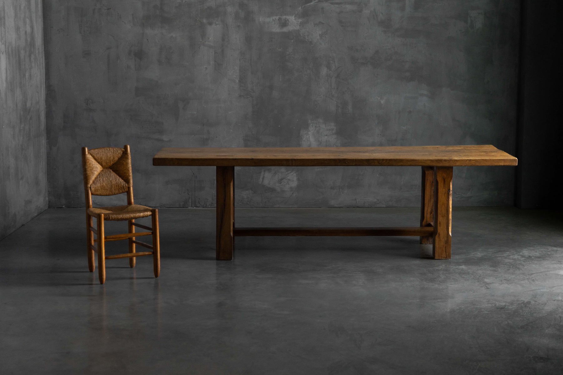Brutalist Rustic Dining Table, France - Mid-20th Century