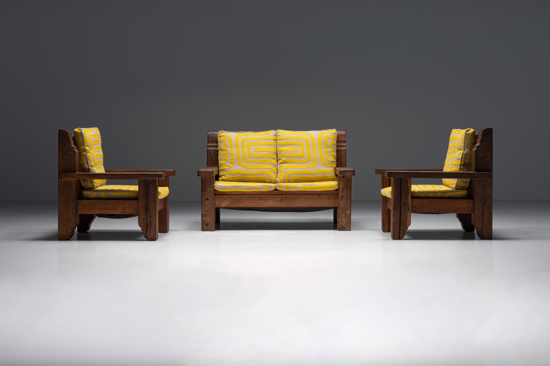 Brutalist Naive Lounge Chairs - 1950s