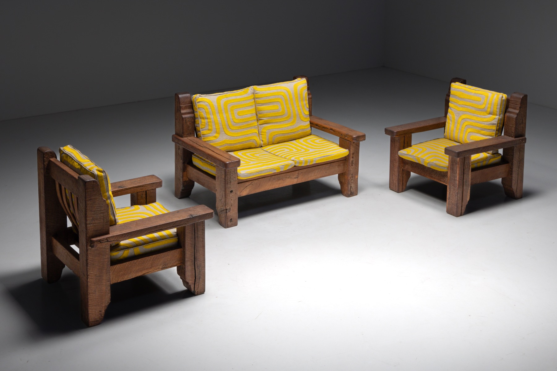 Brutalist Naive Lounge Chairs - 1950s
